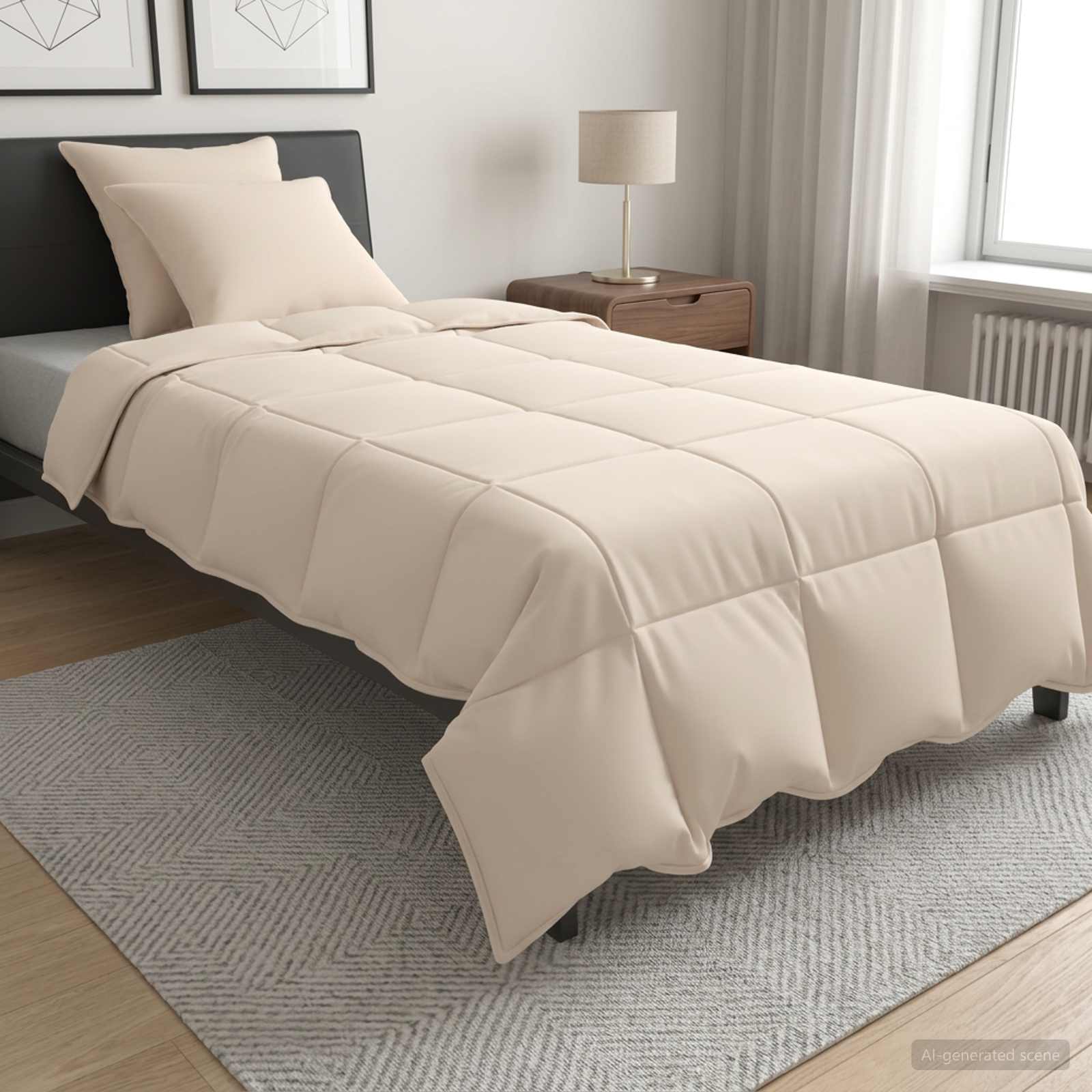 Set di Piumoni 2 pz 140 x 220 cm 250 gsm Kapok Naturale Beige