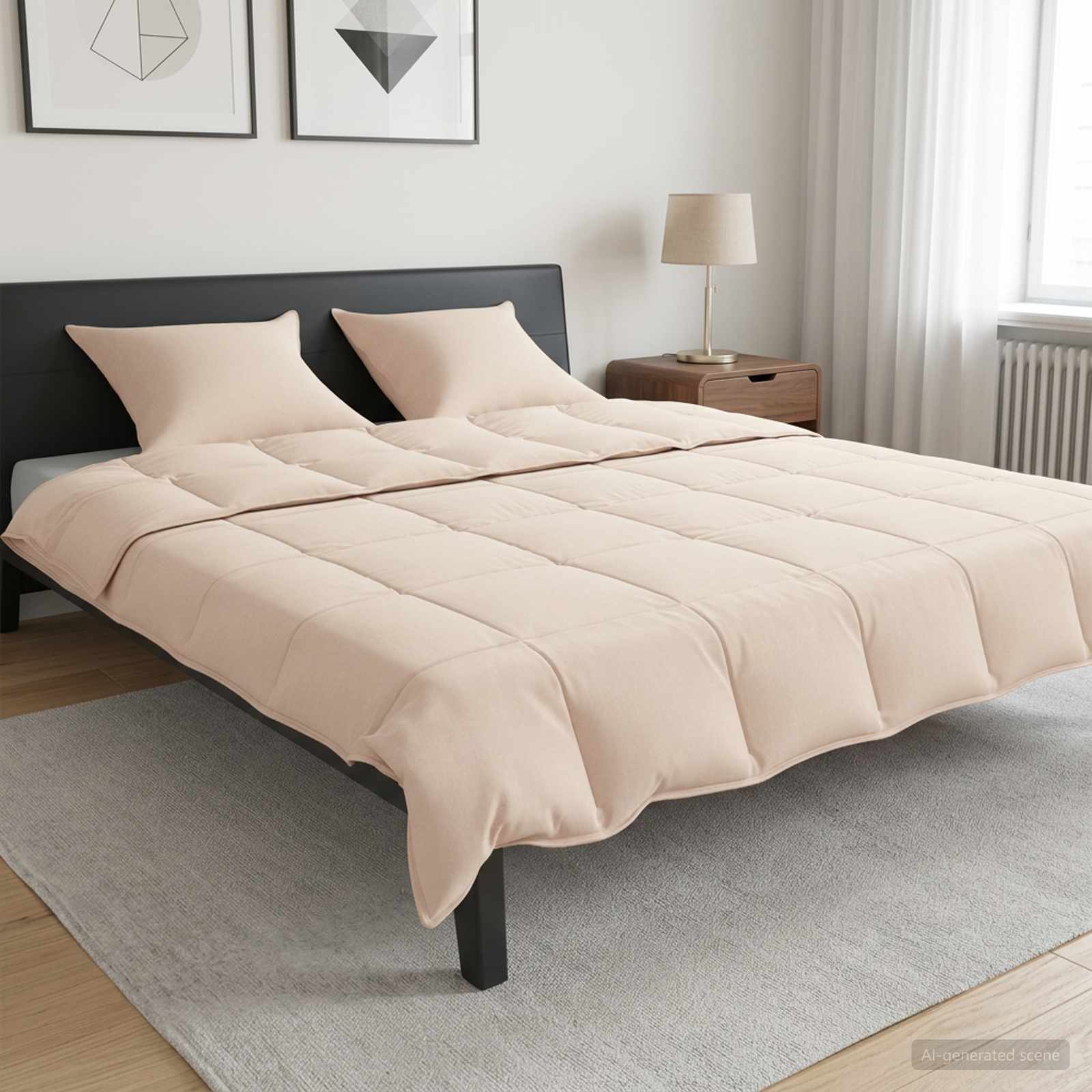 Set di Piumoni 2 pz 240 x 220 cm Tutte le stagioni Beige