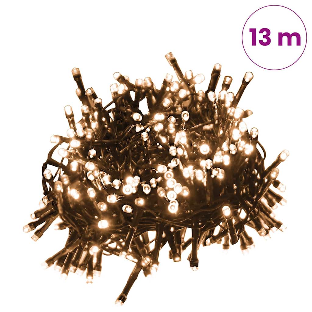 Stringa LED Compatta con 400 Luci LED Bianco Caldo 13 m PVC