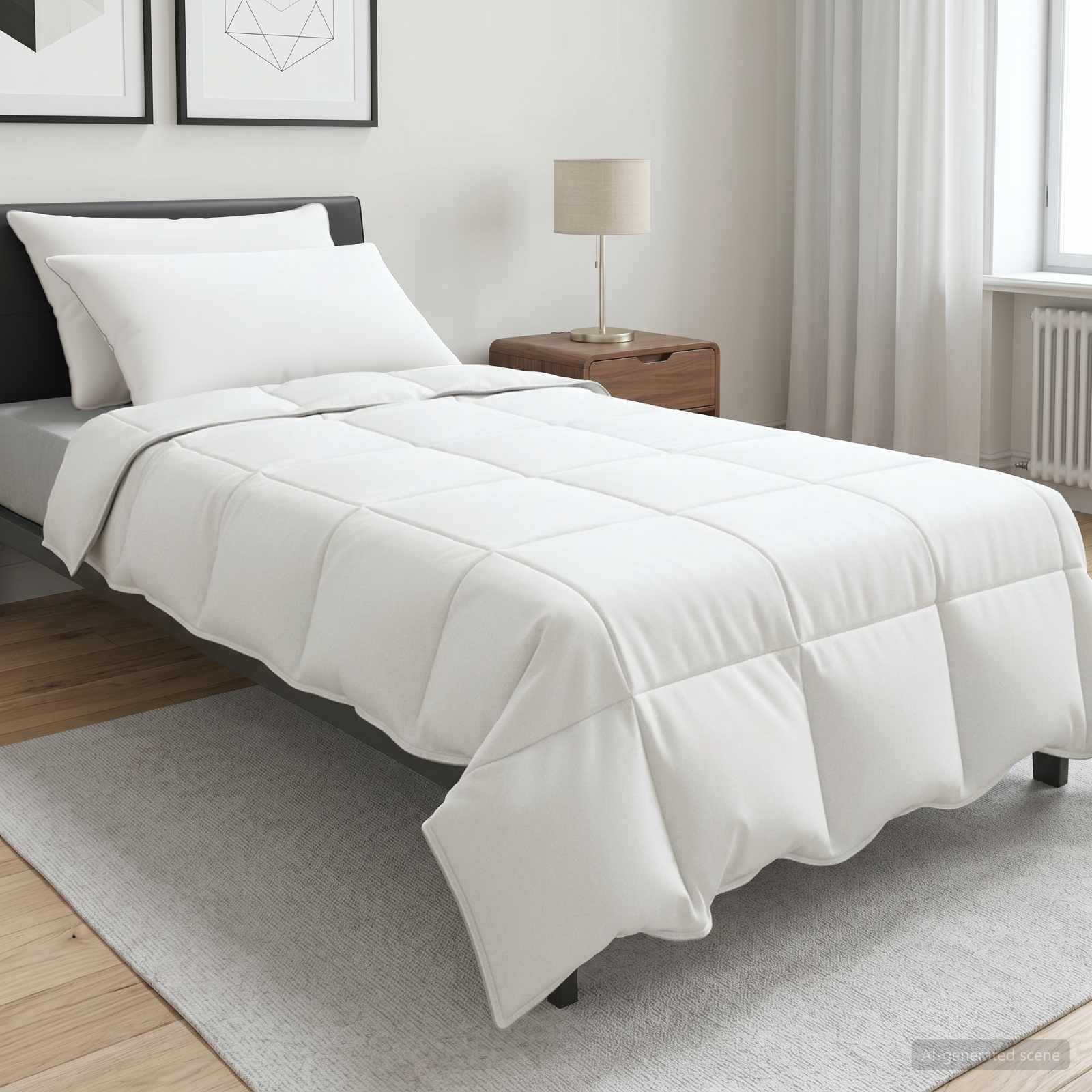 Set di Piumoni Bianco 135 x 220 cm Poliestere, Bamboo