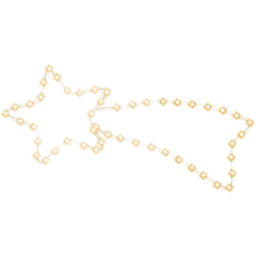 Figura Cometa di Natale con 48 LED Bianco Caldo 65x28 cm