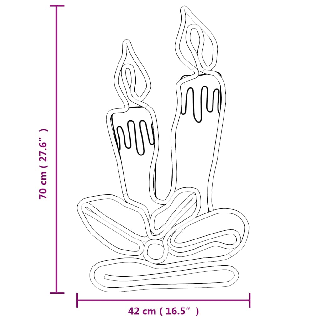 Figura Natalizia Candele con 144 LED 70x42 cm