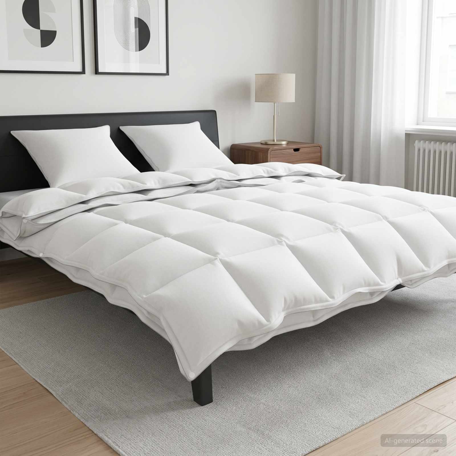 Set di Piumoni 3 pz 200 x 200 cm Tutte le stagioni Bambù Bianco