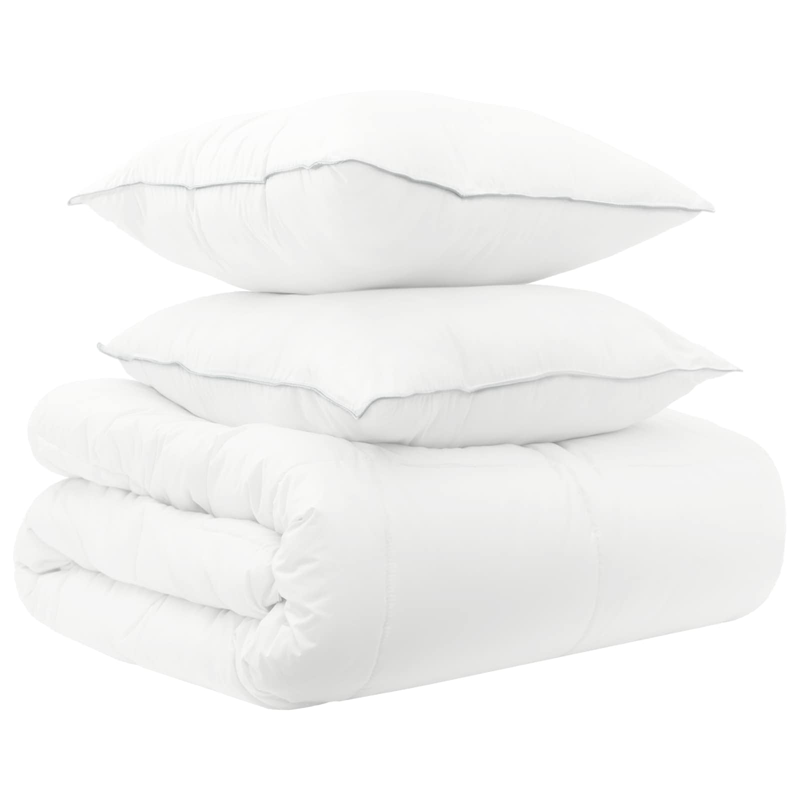 Set di Piumoni 3 pz 200 x 200 cm Tutte le stagioni Bambù Bianco
