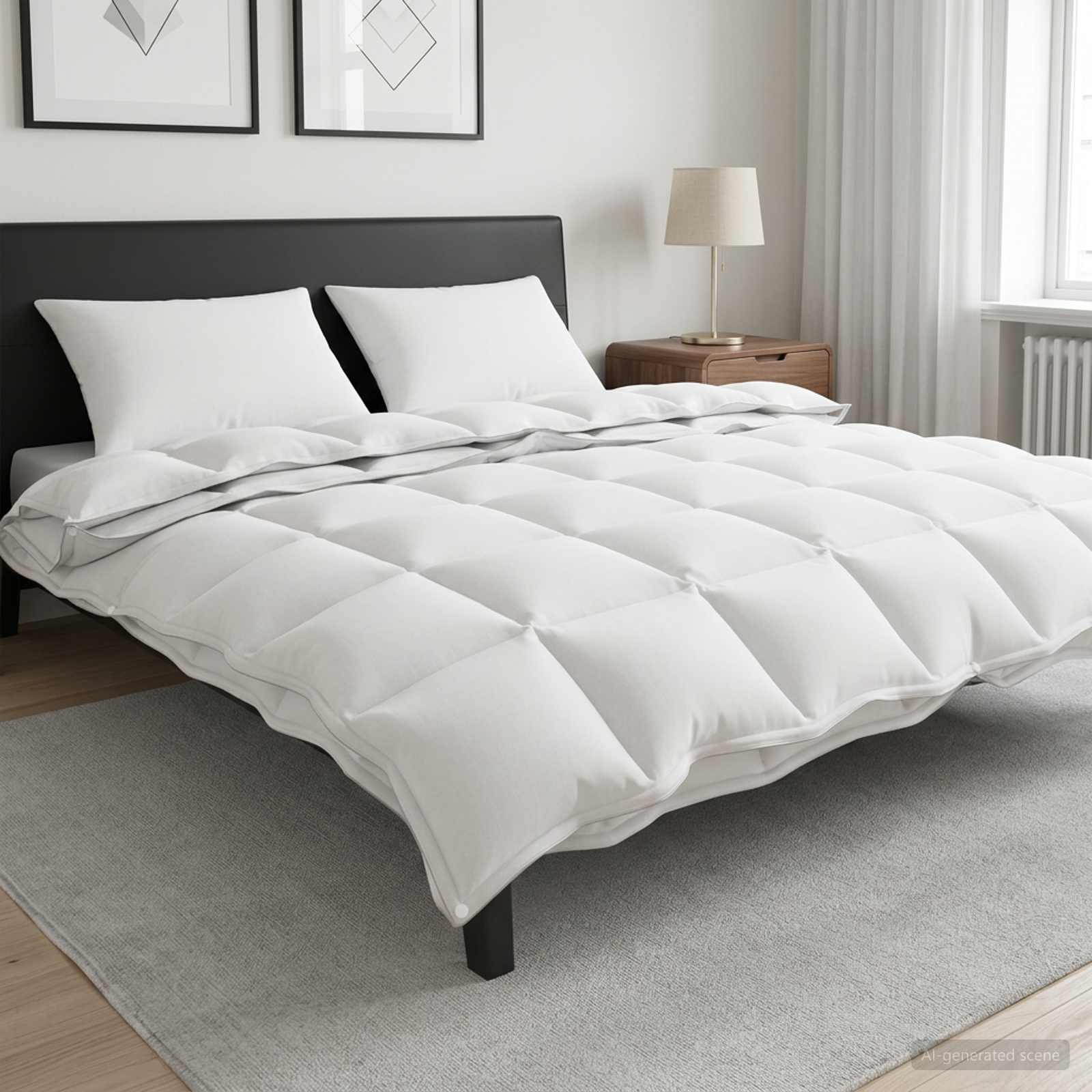 Set di Piumoni 3 pz 200 x 240 cm Tutte le stagioni Bambù Bianco