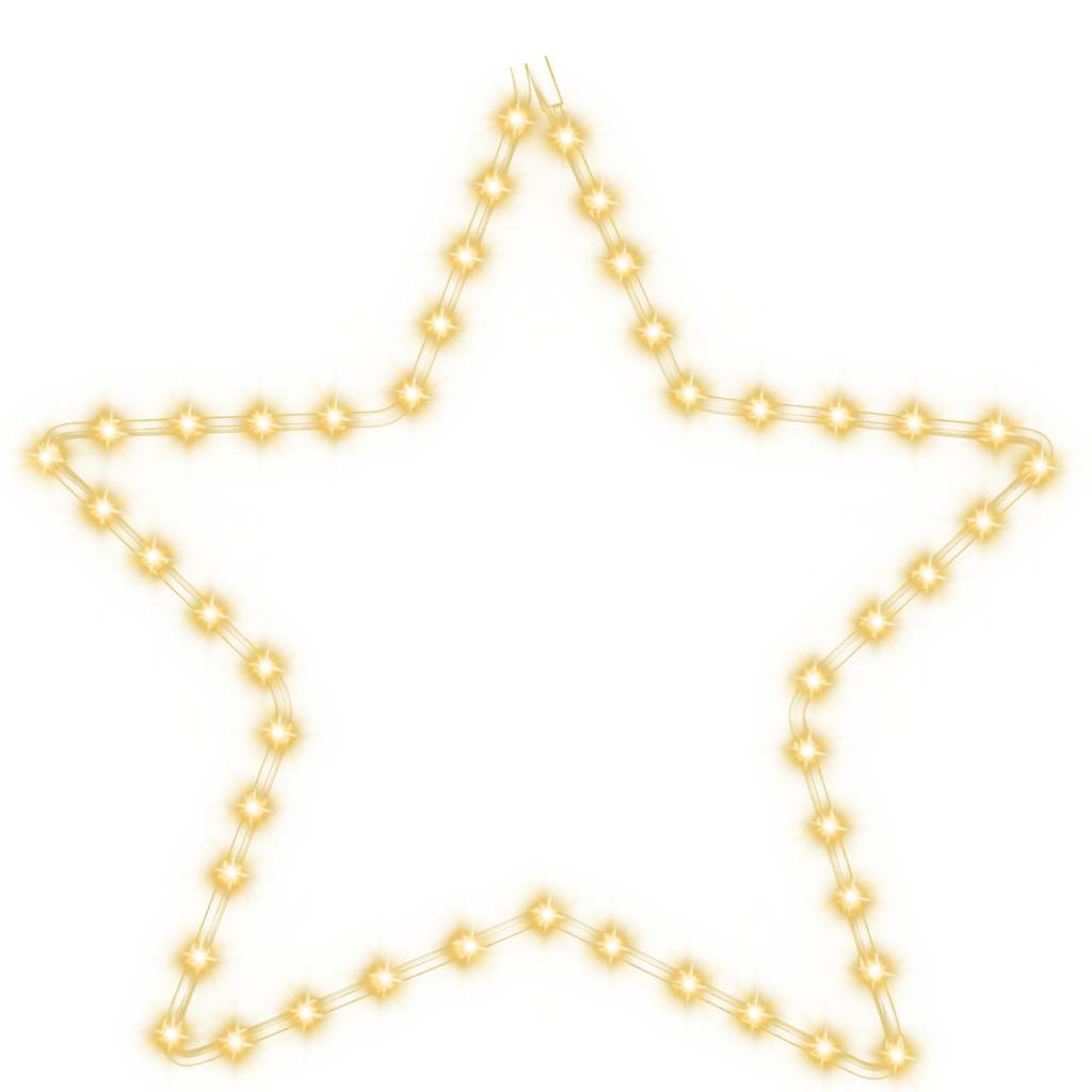 Figura Stella Natalizia con 48 LED Bianco Caldo 56 cm