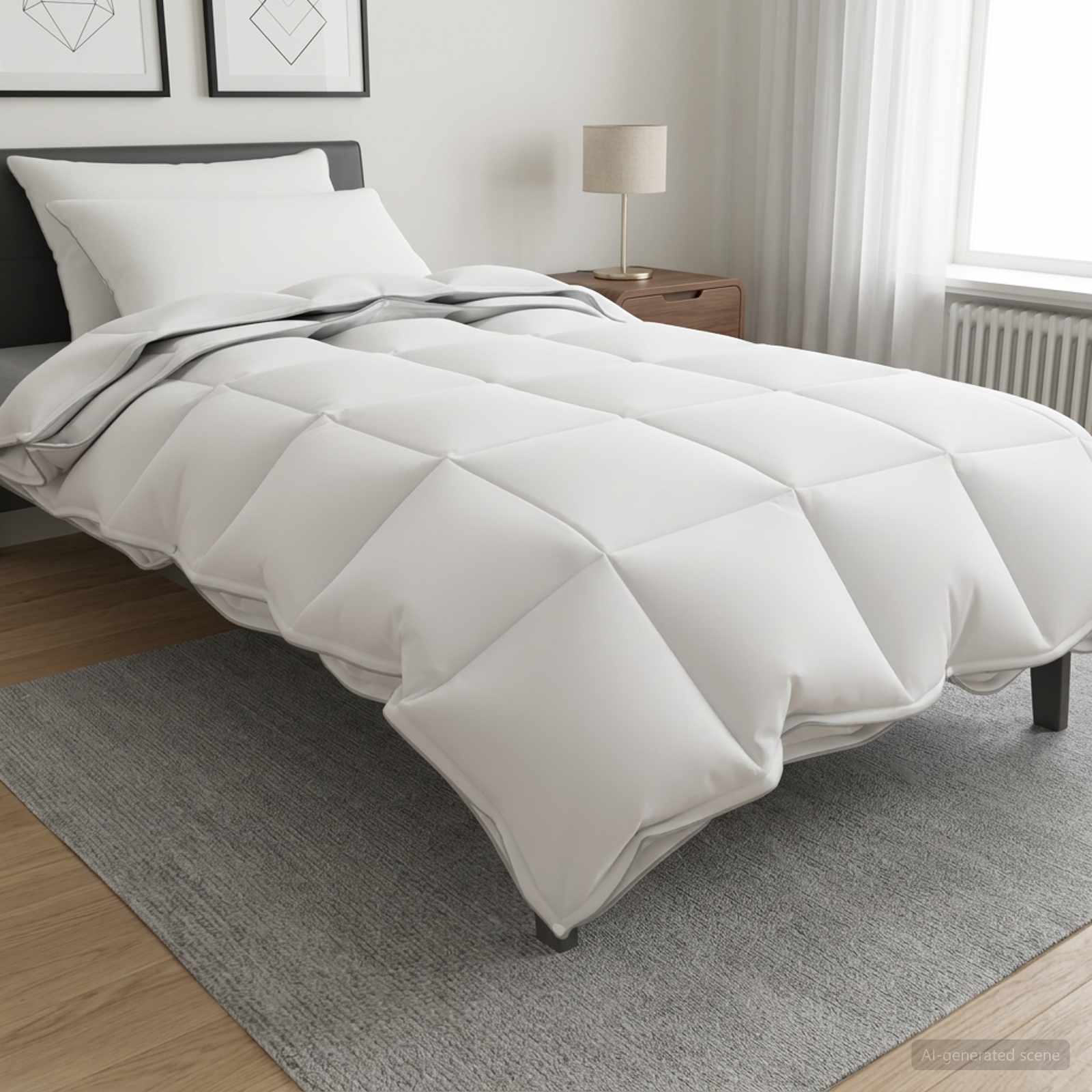 Set di Piumoni 3 pz 140 x 220 cm Tutte le stagioni Bambù Bianco