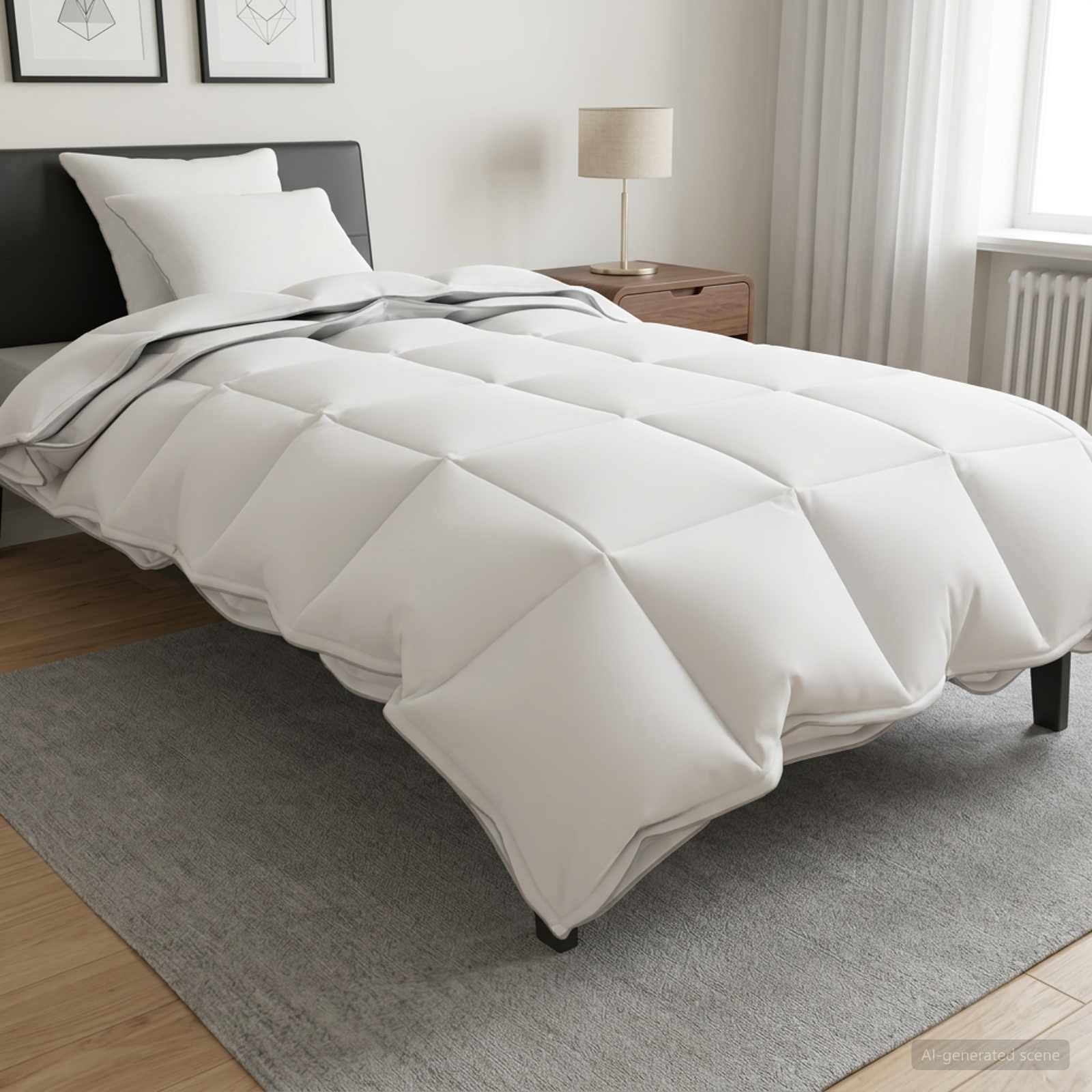 Set di Piumoni 3 pz 140 x 220 cm Tutte le stagioni Bambù Bianco