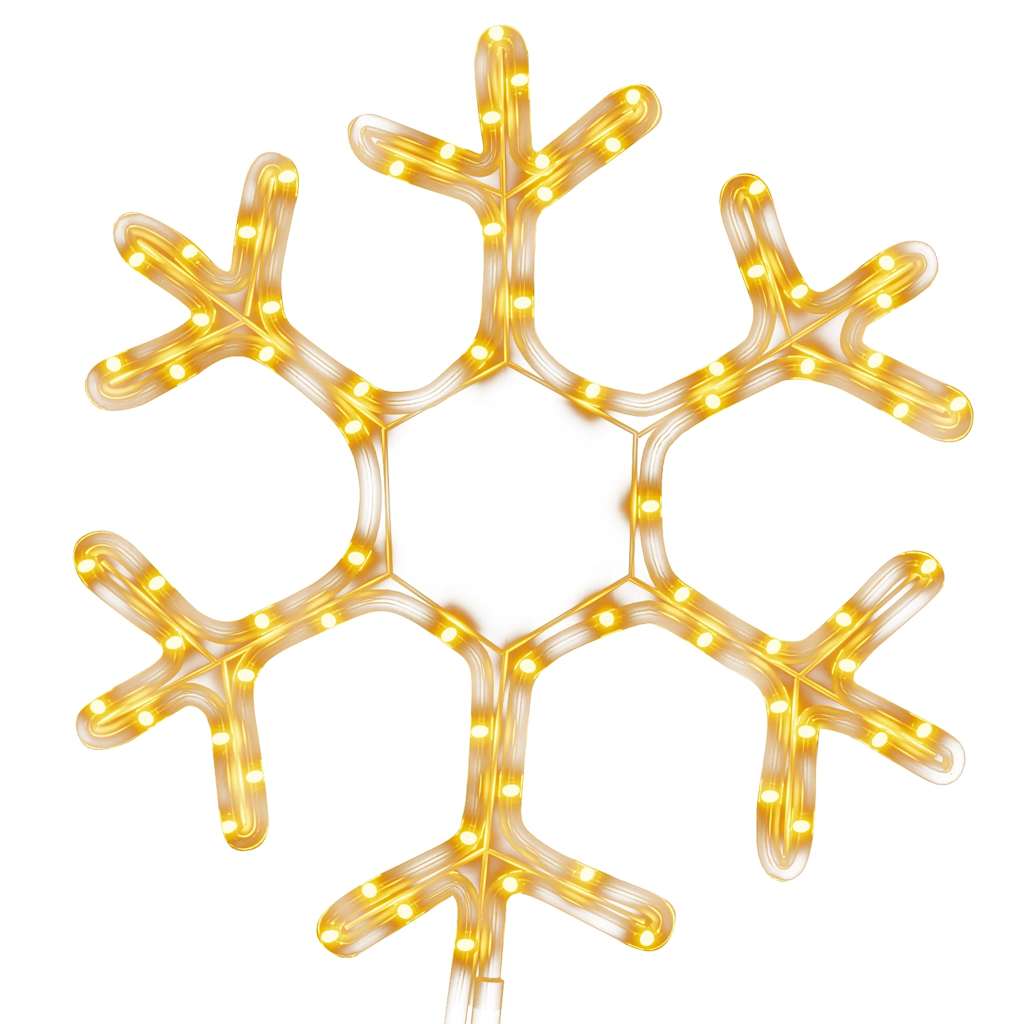 Figura Natalizia Fiocco di Neve con 72 LED Bianco Caldo 38x37cm