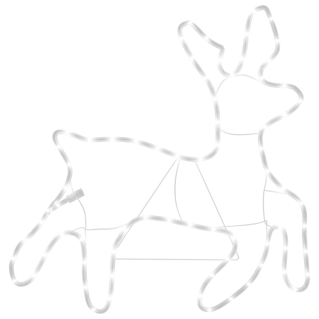 Figura Renna Natalizia con 72 LED Bianco Caldo 57x55x4,5 cm