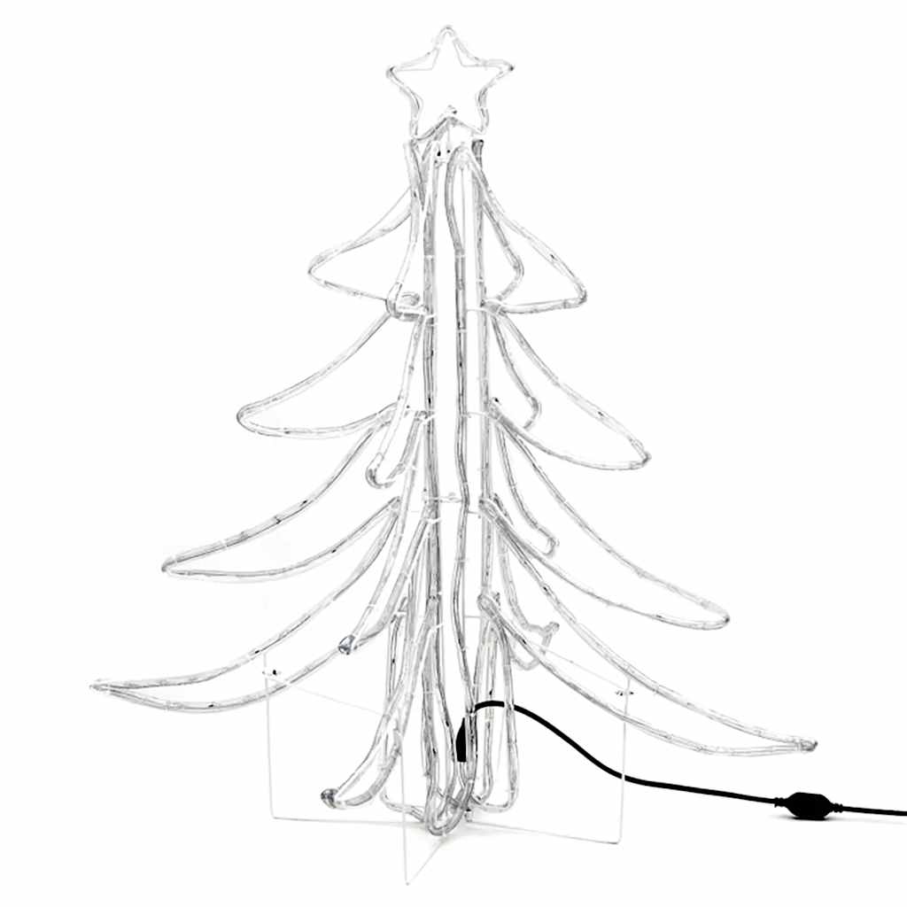 Figura Albero Natale Pieghevole con LED Bianco Caldo 87x87x93cm