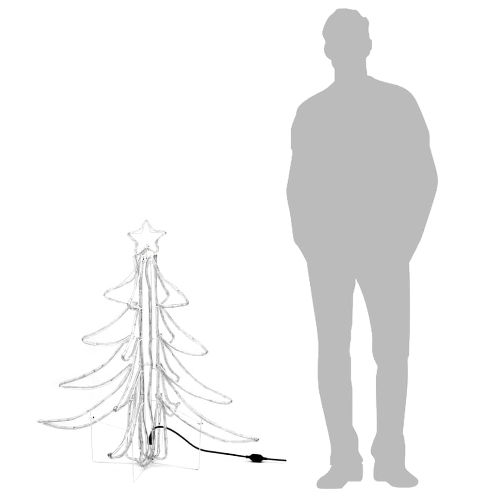Figura Albero Natale Pieghevole con LED Bianco Caldo 87x87x93cm