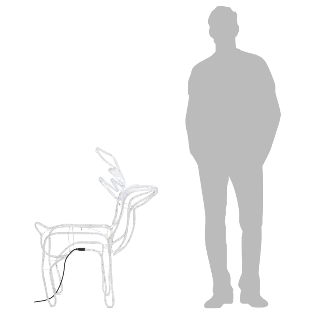 Figure Natalizie Renne Bianco Freddo 76x42x87 cm