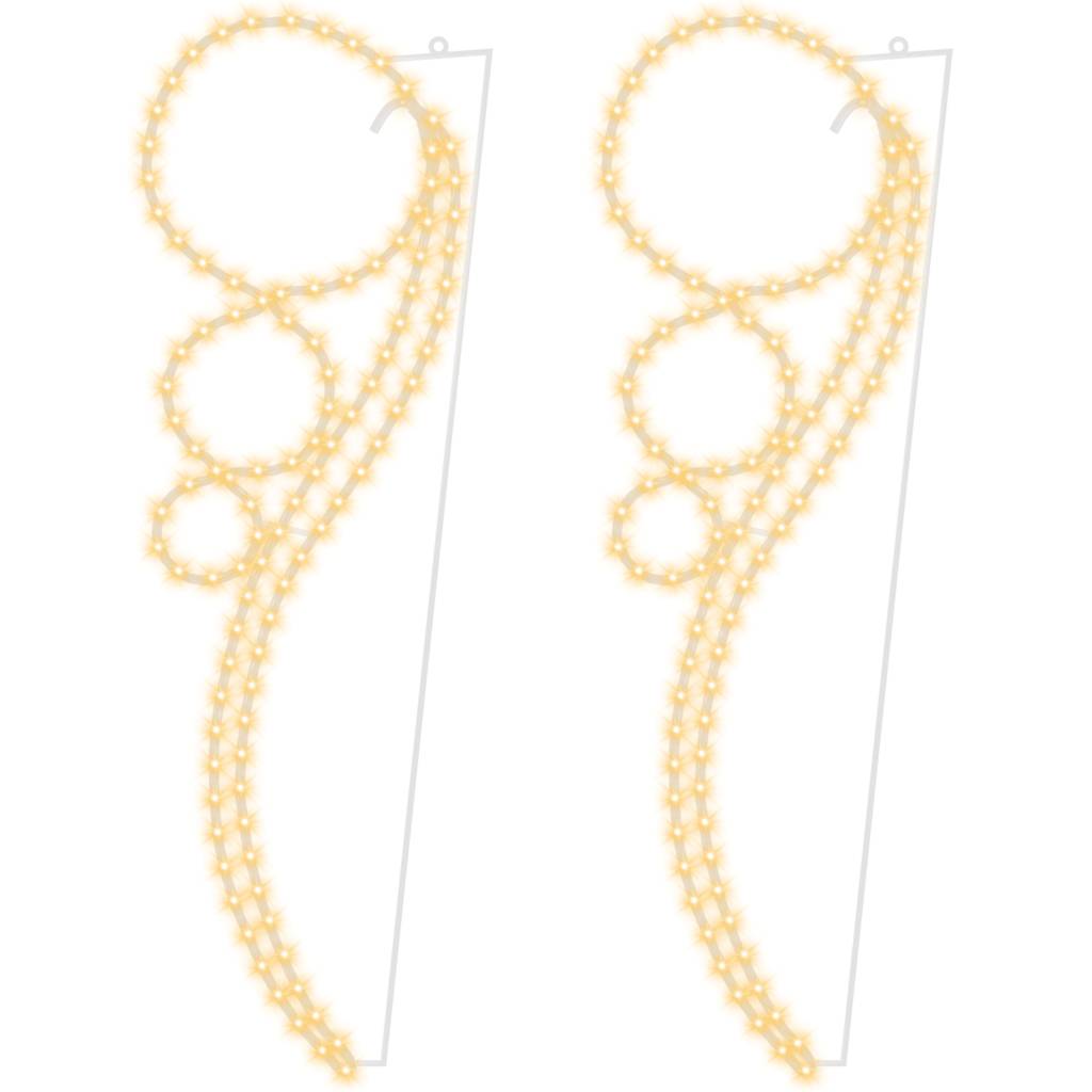Stringhe Luci a Forma di Palle 2pz Bianco Caldo 111,5x35x4,5cm