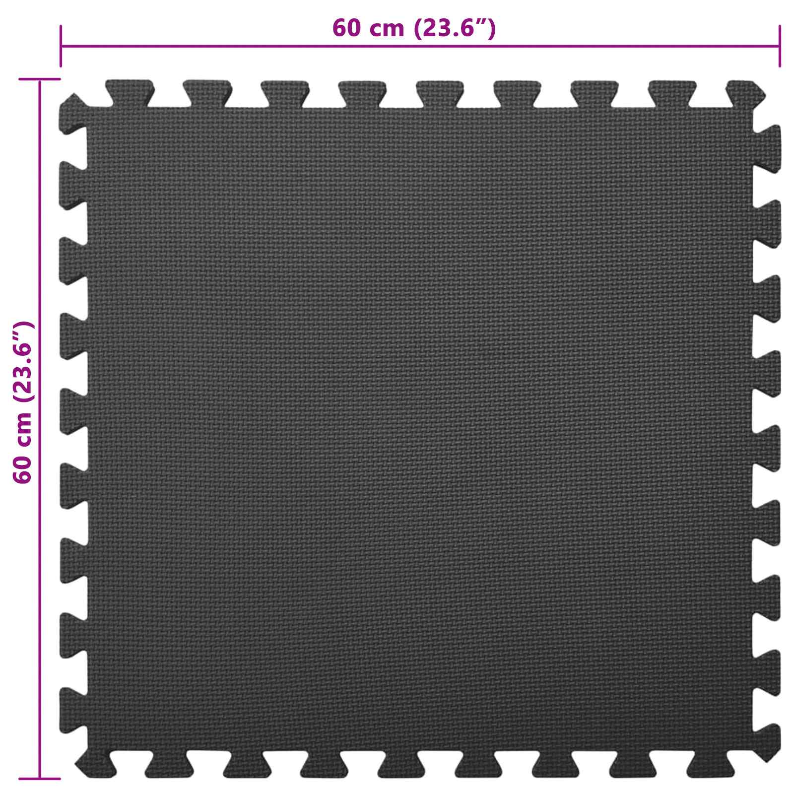 Tappetino per piscina 6 pz Nero 2,16 ㎡ Schiuma EVA