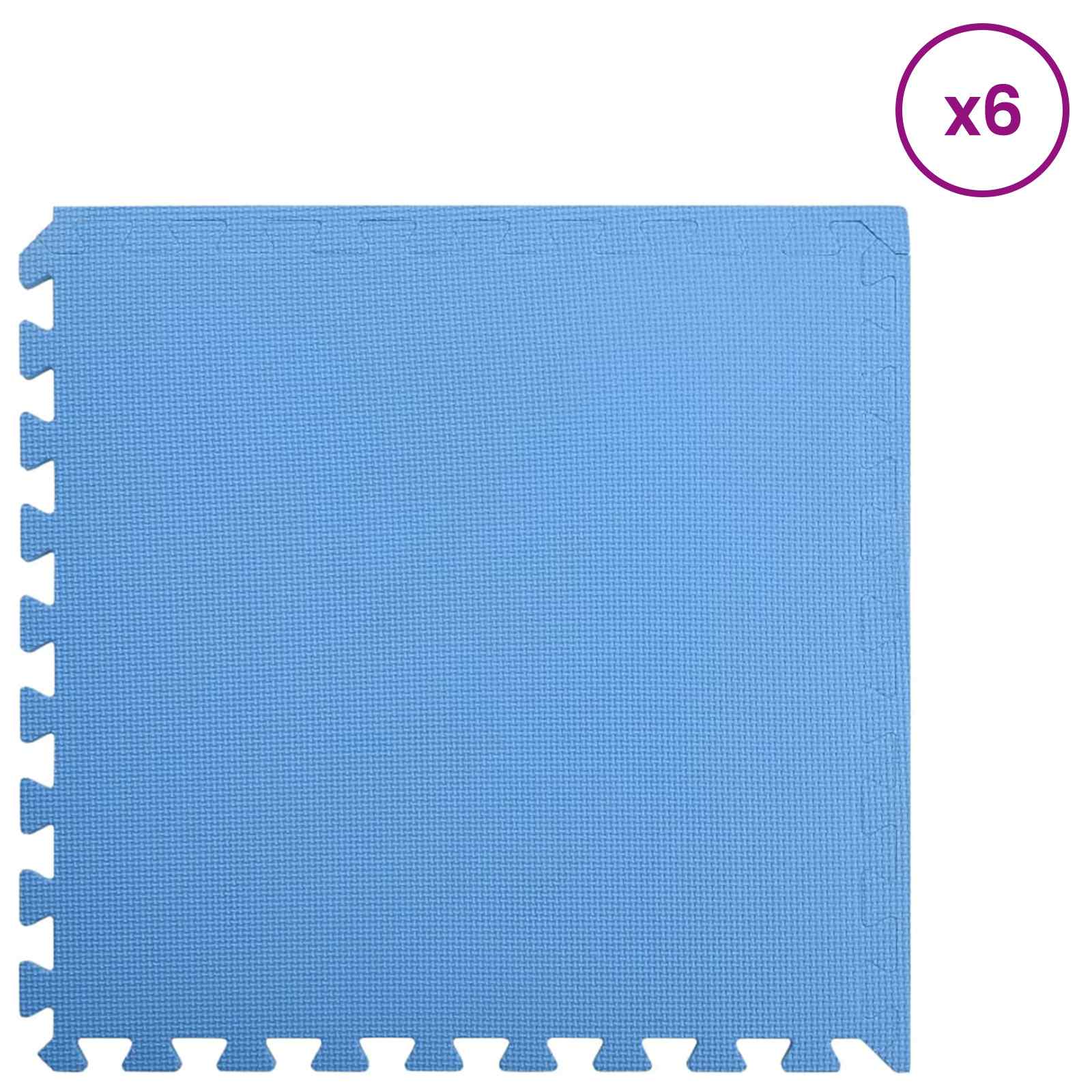 Tappetino per piscina 6 pz Blu 2,16 ㎡ Schiuma EVA