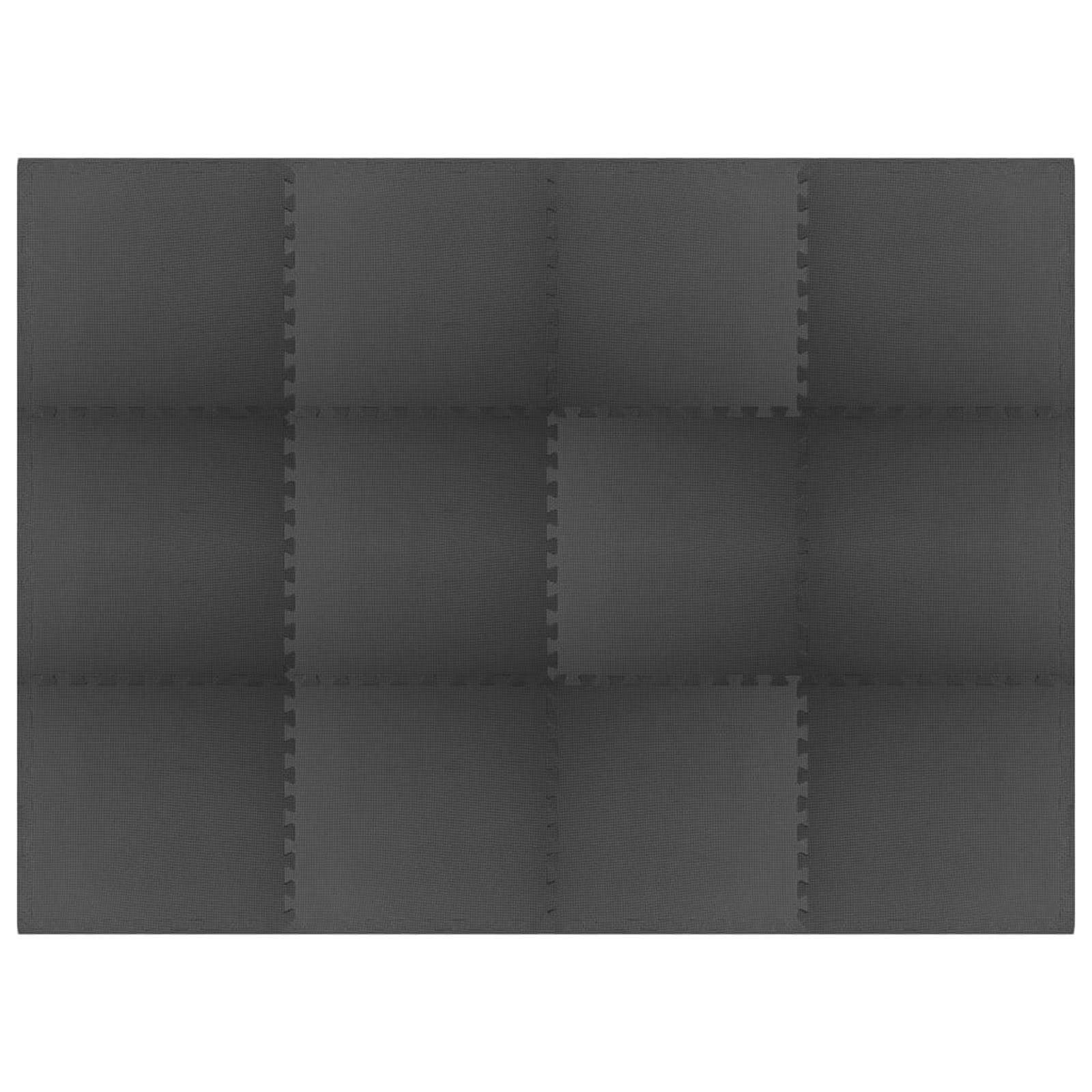 Tappetino per piscina 12 pz Nero 4,32 ㎡ Schiuma EVA
