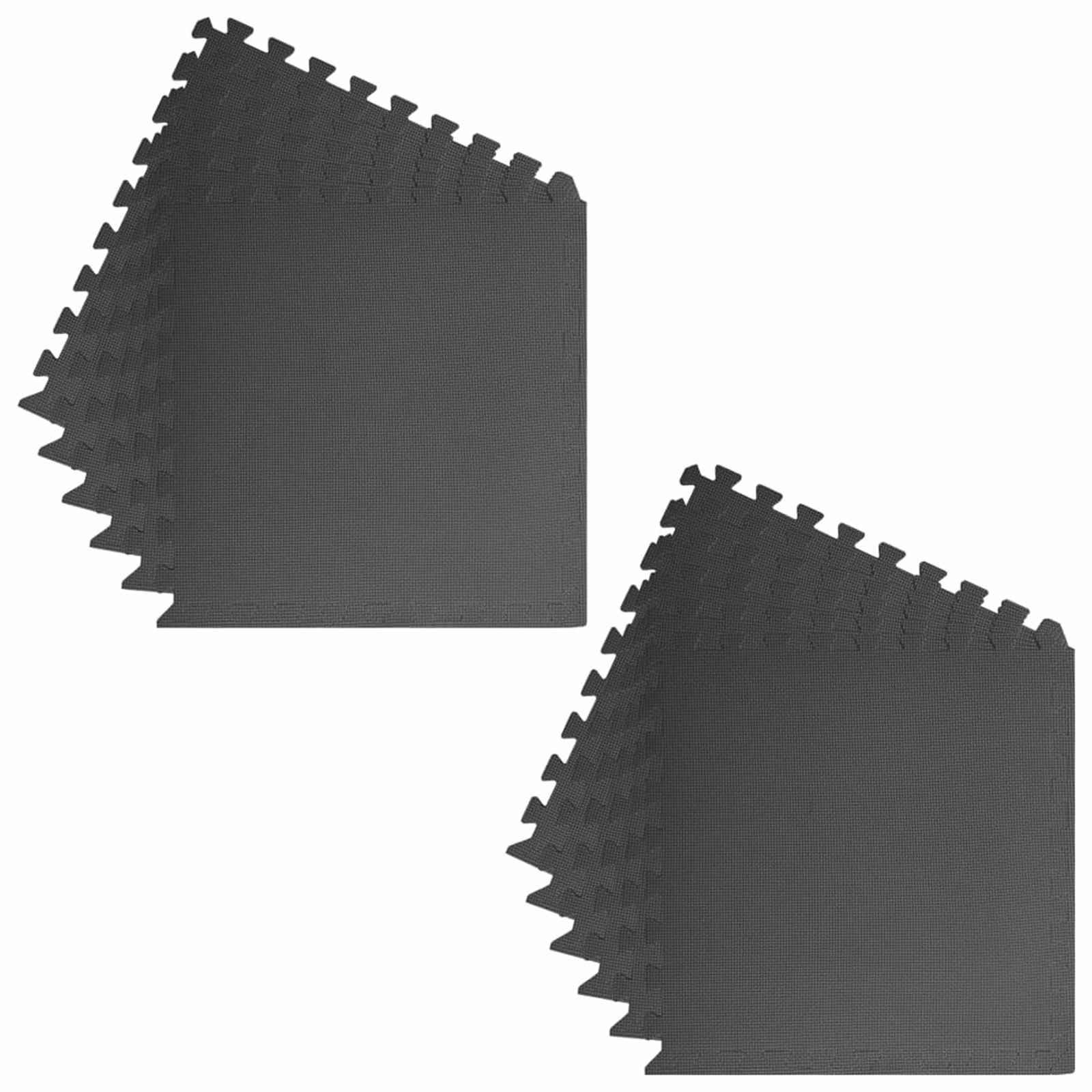 Tappetino per piscina 12 pz Nero 4,32 ㎡ Schiuma EVA