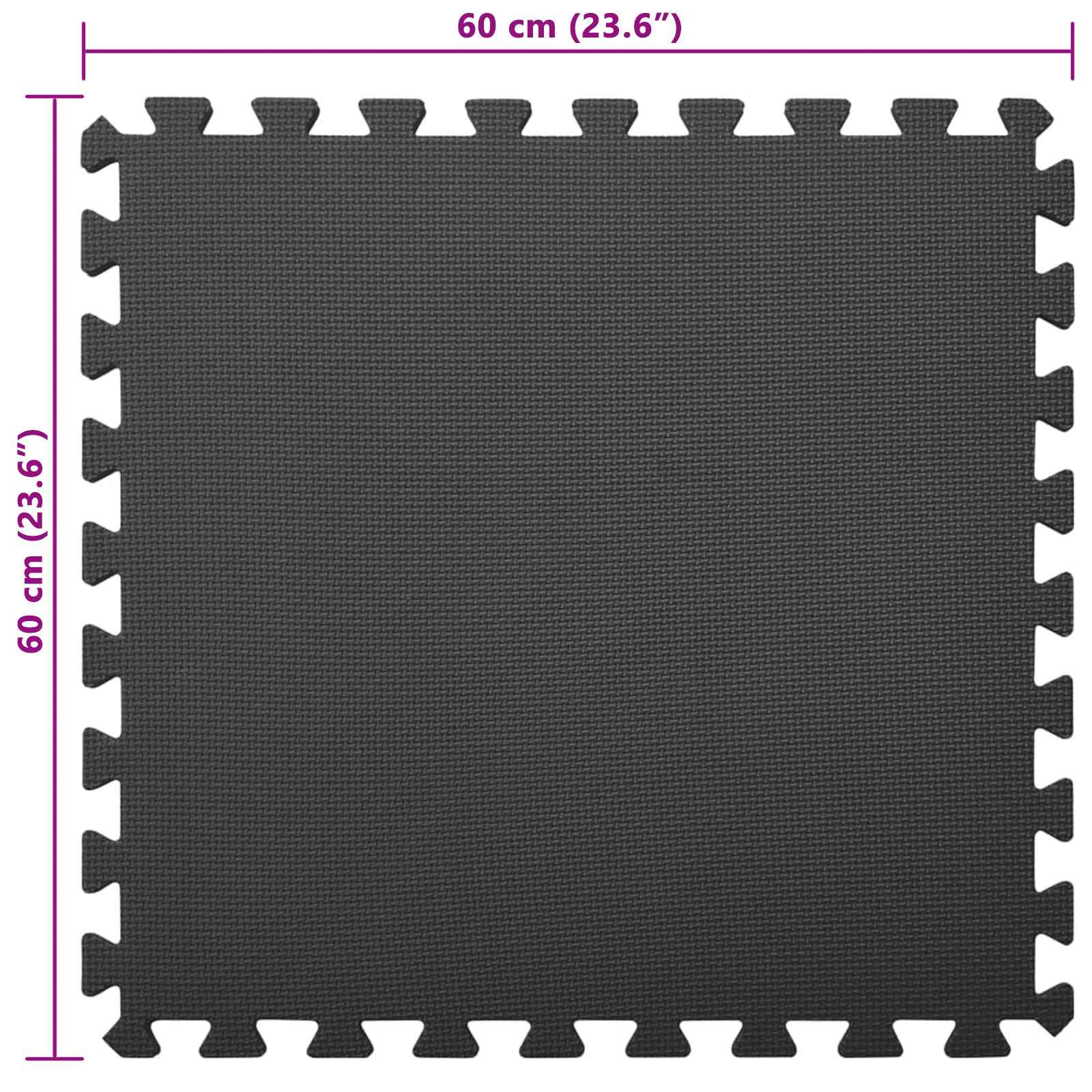 Tappetino per piscina 12 pz Nero 4,32 ㎡ Schiuma EVA