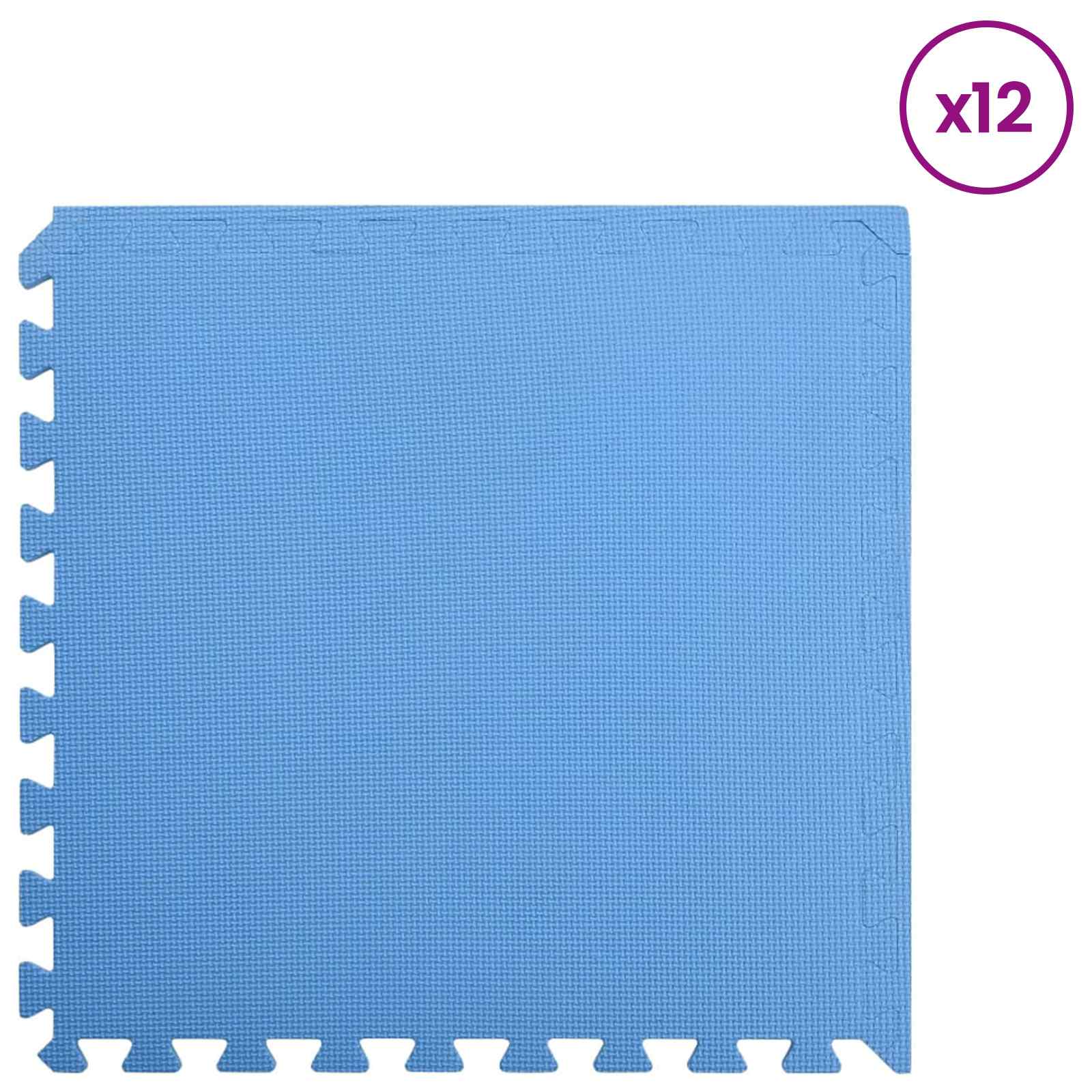 Tappetino per piscina 12 pz Blu 4,32 ㎡ Schiuma EVA