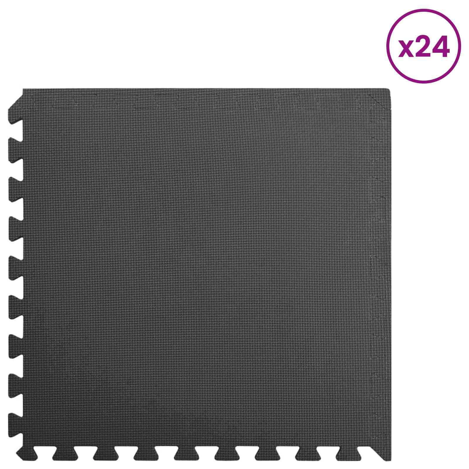 Tappetino per piscina 24 pz Nero 8,64 ㎡ Schiuma EVA