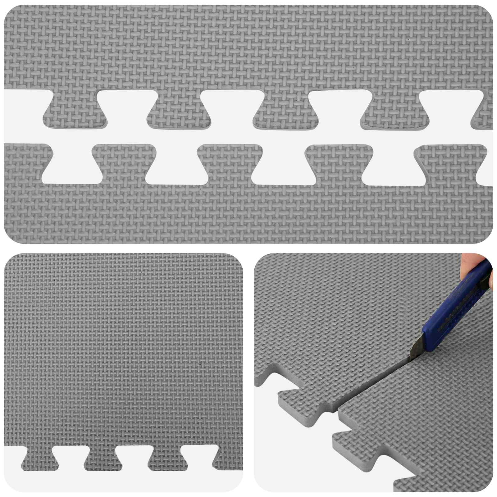 Tappetino per piscina 40 pz Grigio 14,4 m² Schiuma EVA