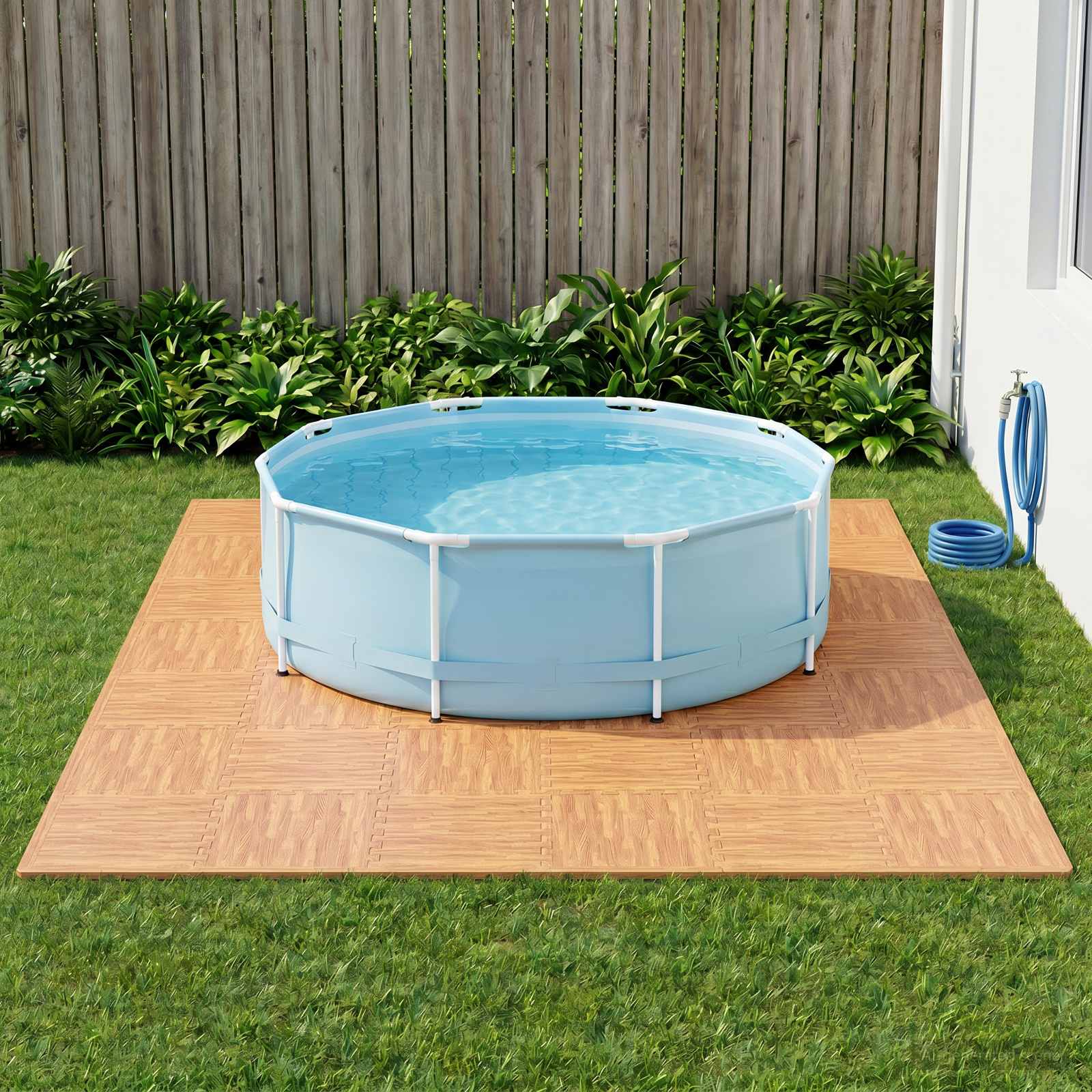 Tappetino per piscina 12 pz legno 4,32 m² Schiuma EVA