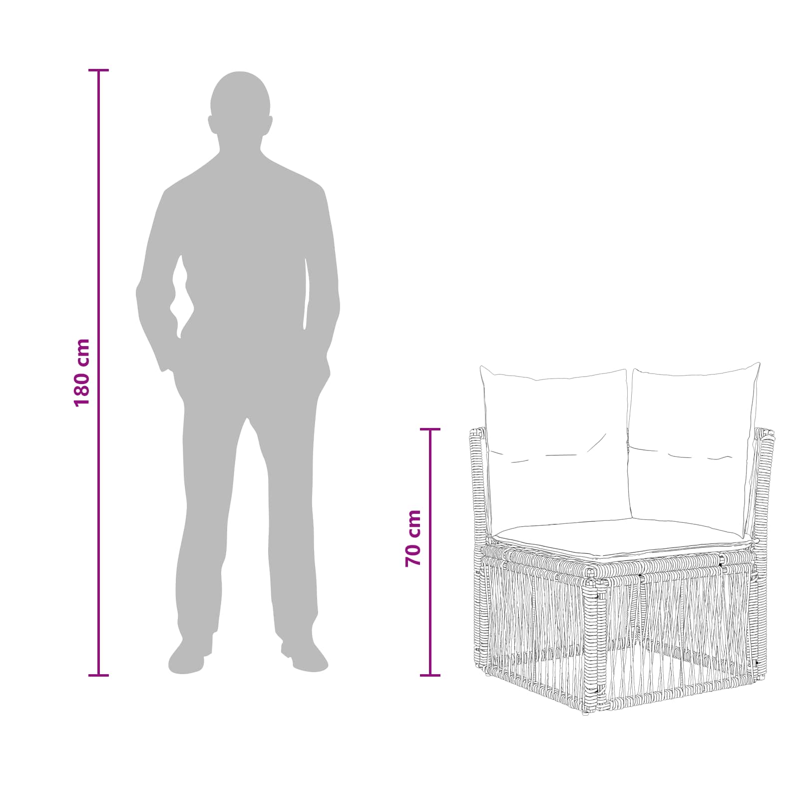Set Divano da Giardino 6 pz Beige polyrattan
