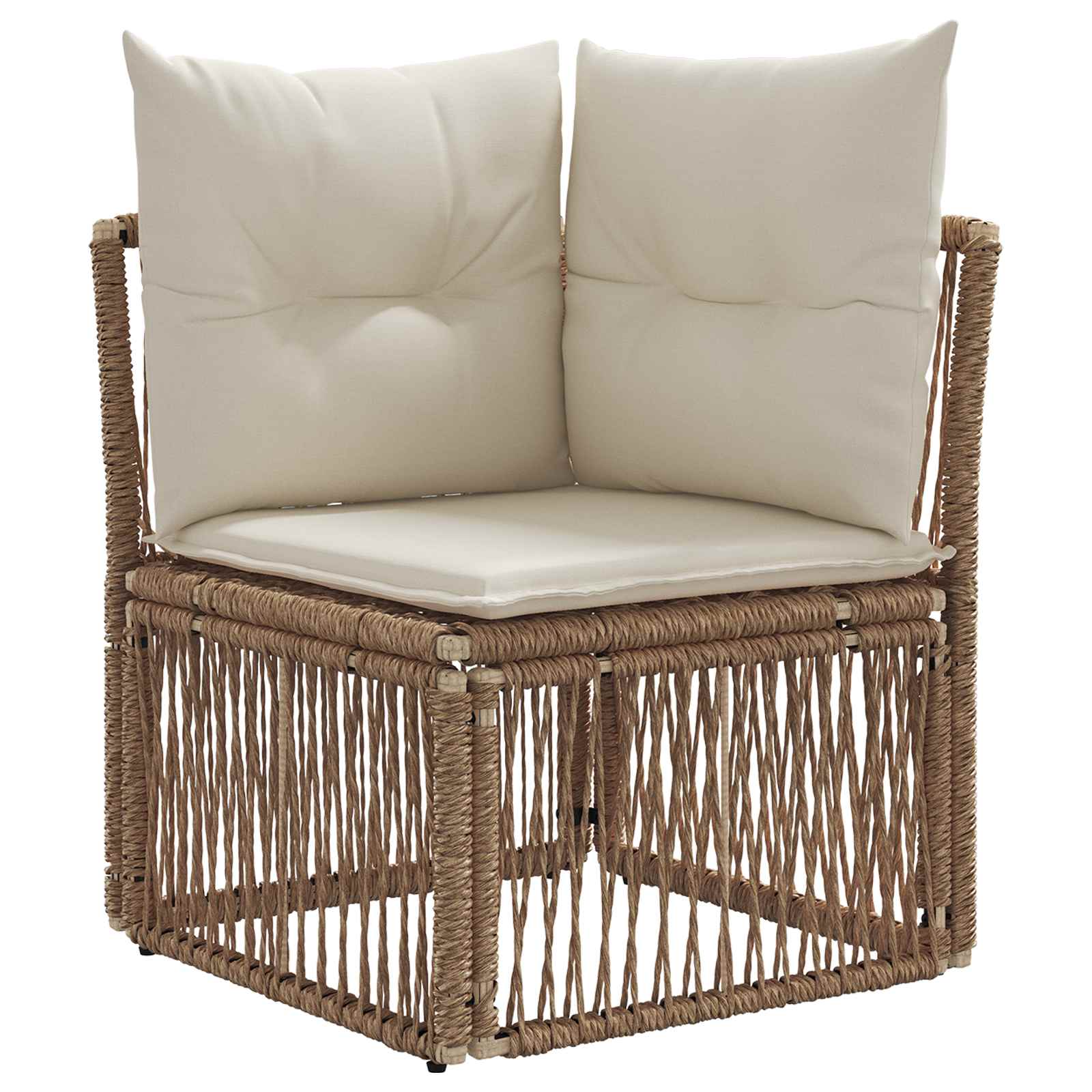 Set Divano da Giardino 6 pz Beige polyrattan