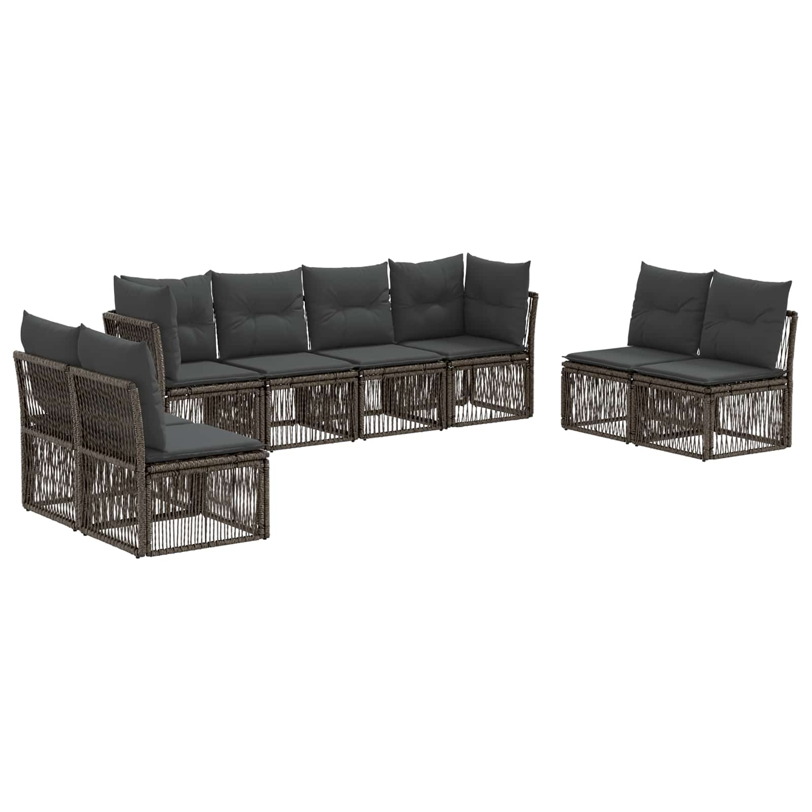 Set Divano da Giardino 8 pz Grigio polyrattan