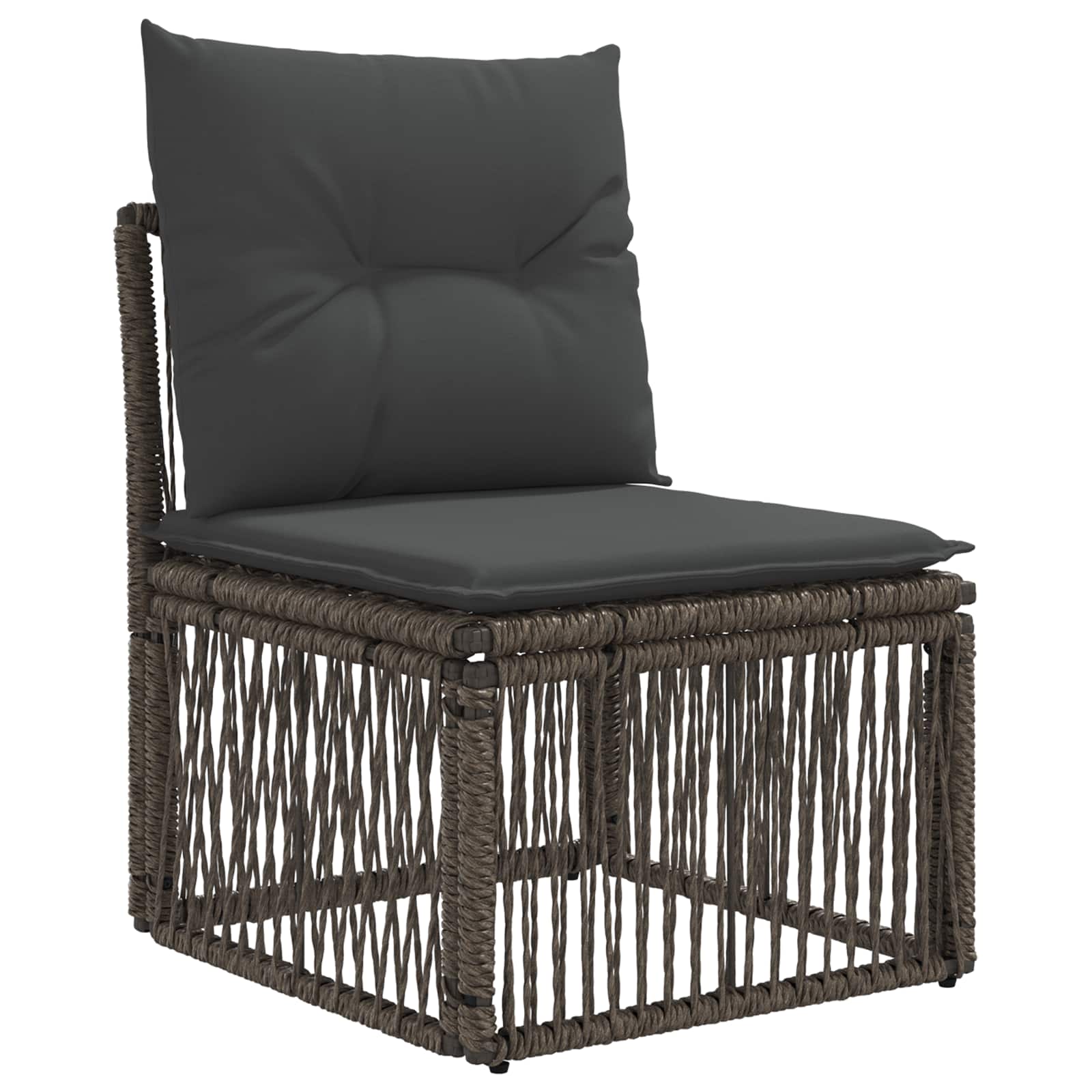 Set Divano da Giardino 6 pz Grigio polyrattan