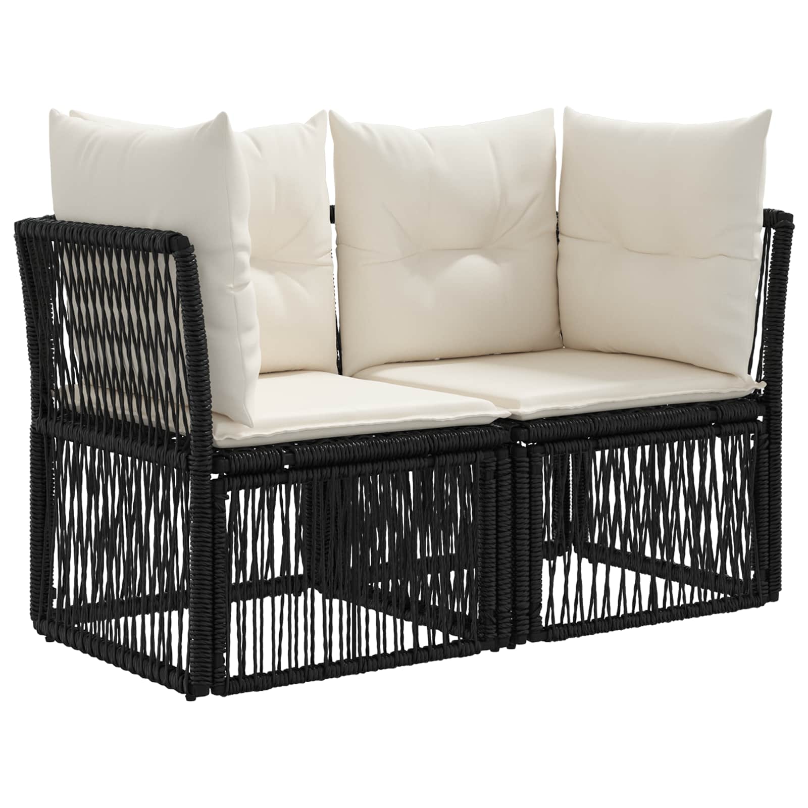Set Divano da Giardino 6 pz Nero polyrattan