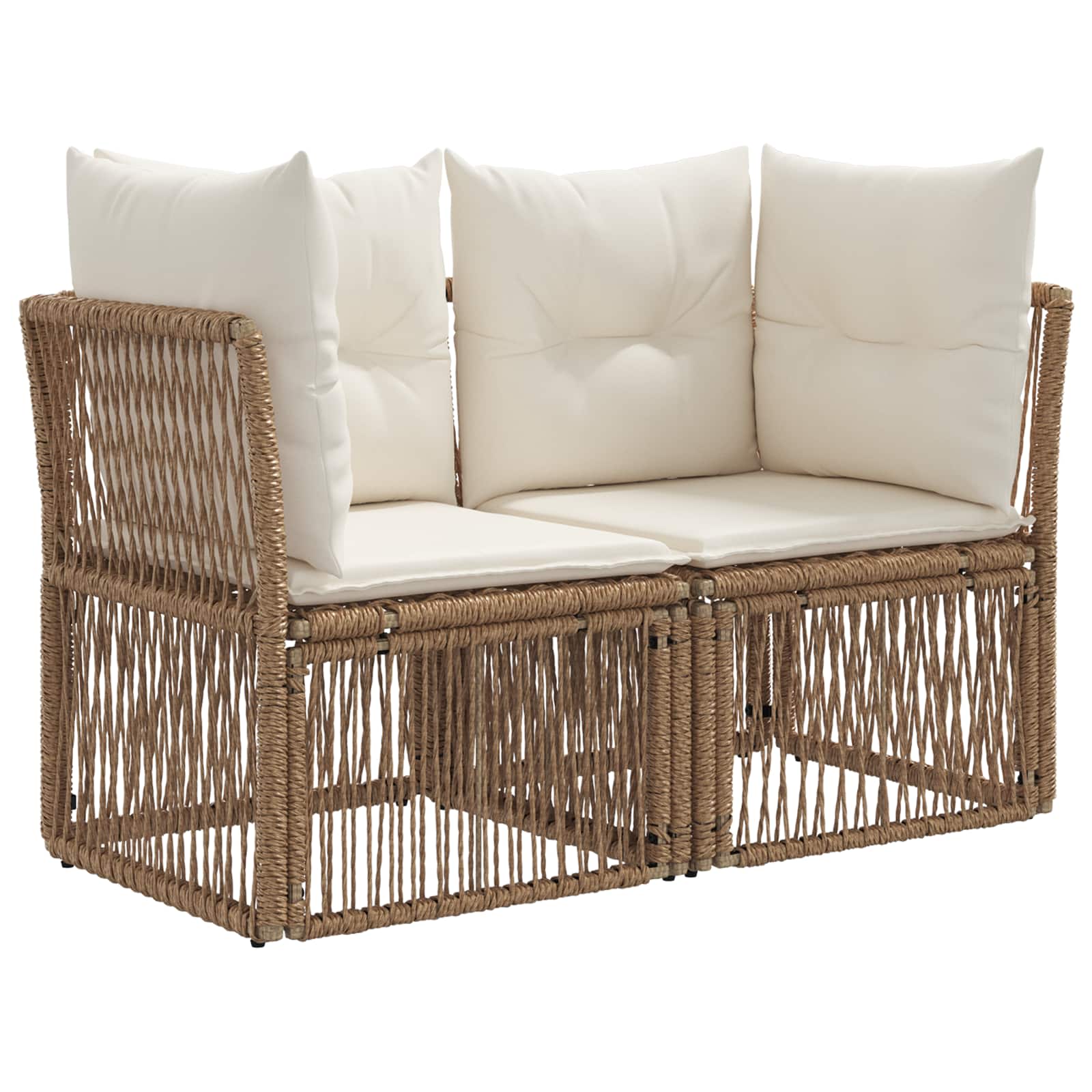 Set Divano da Giardino 6 pz Beige polyrattan