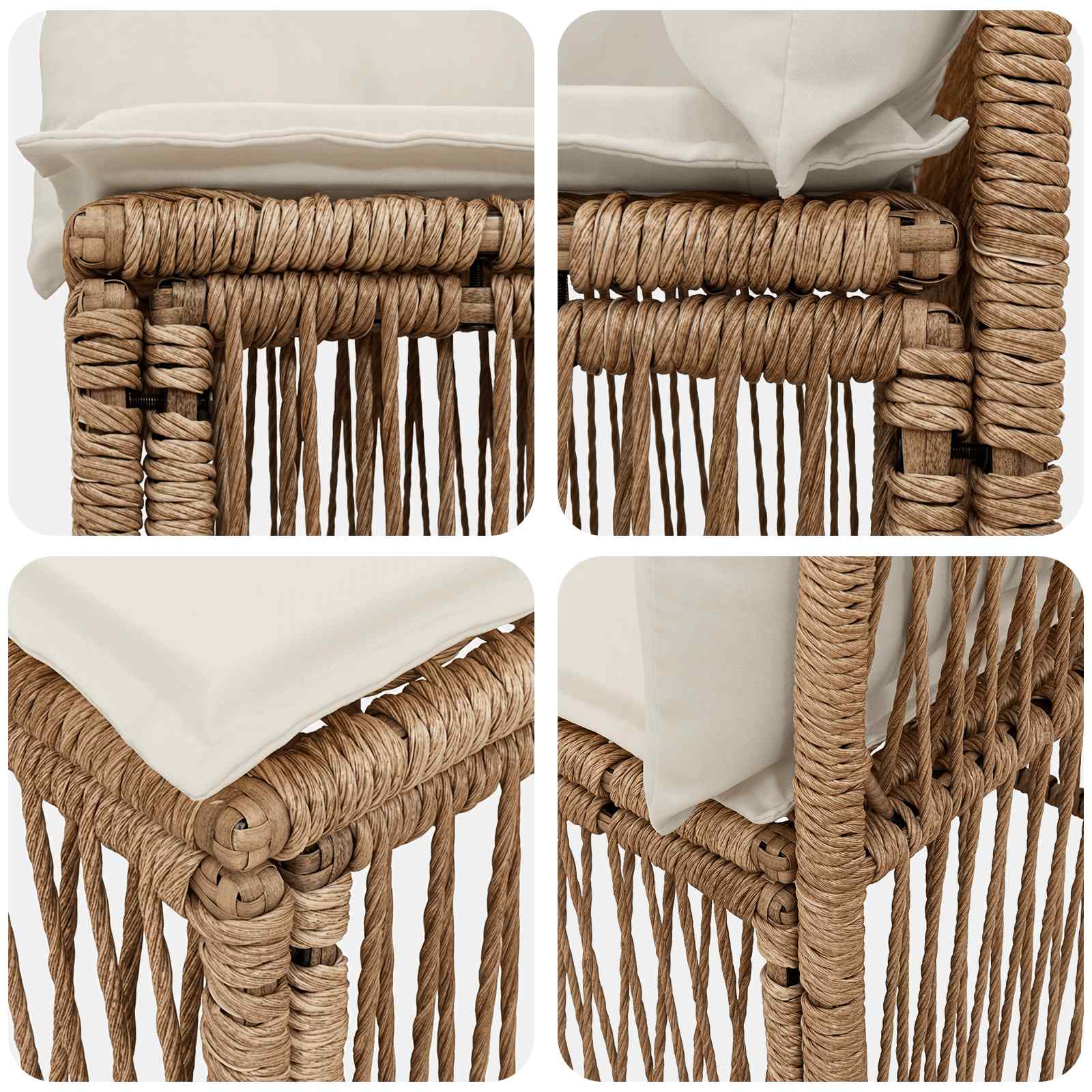 Set Divano da Giardino 6 pz Beige polyrattan