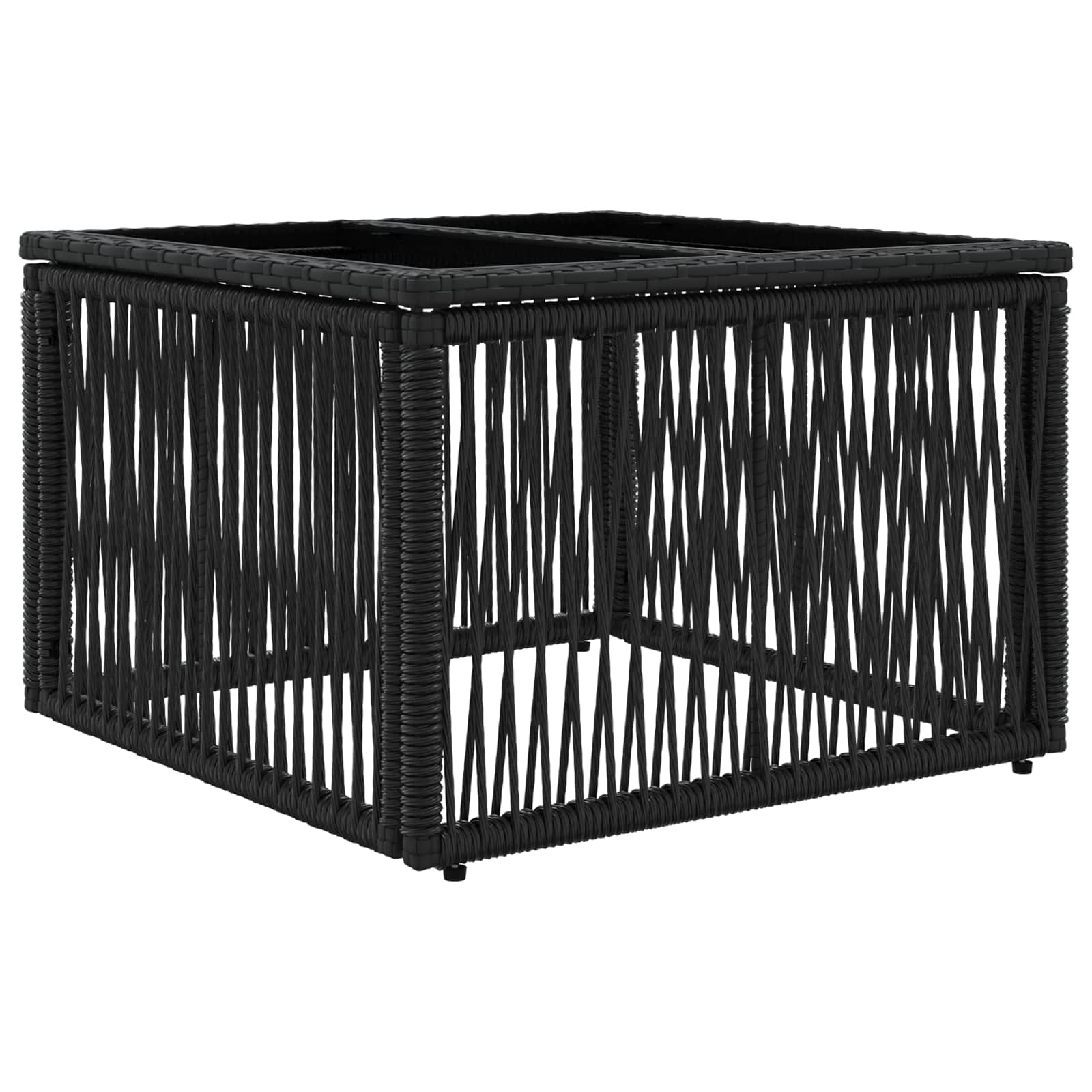 Set Divano da Giardino 7 pz Nero polyrattan