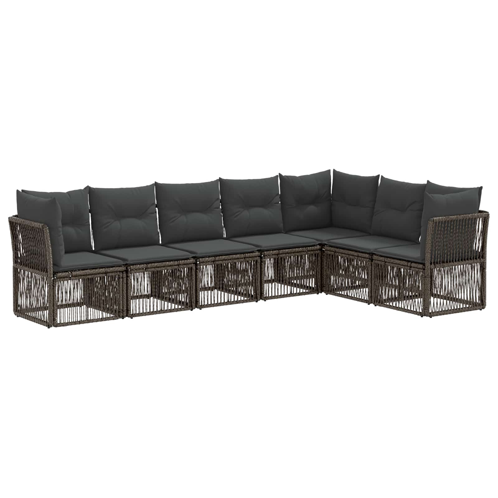 Set Divano da Giardino 7 pz Grigio polyrattan