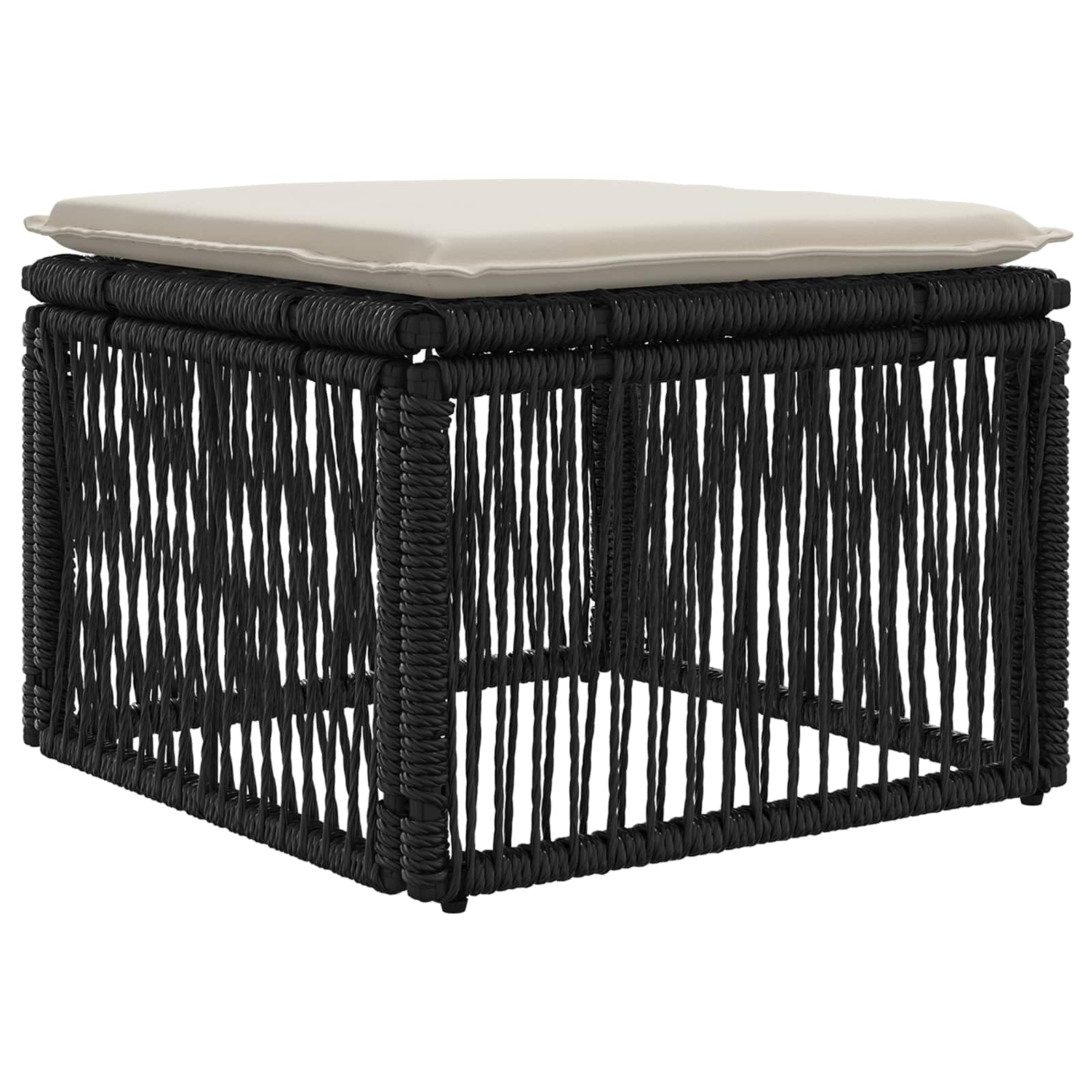 Set Divano da Giardino 7 pz Nero polyrattan