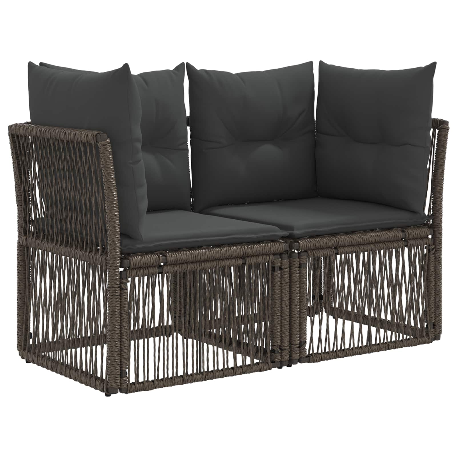 Set Divano da Giardino 7 pz Grigio polyrattan