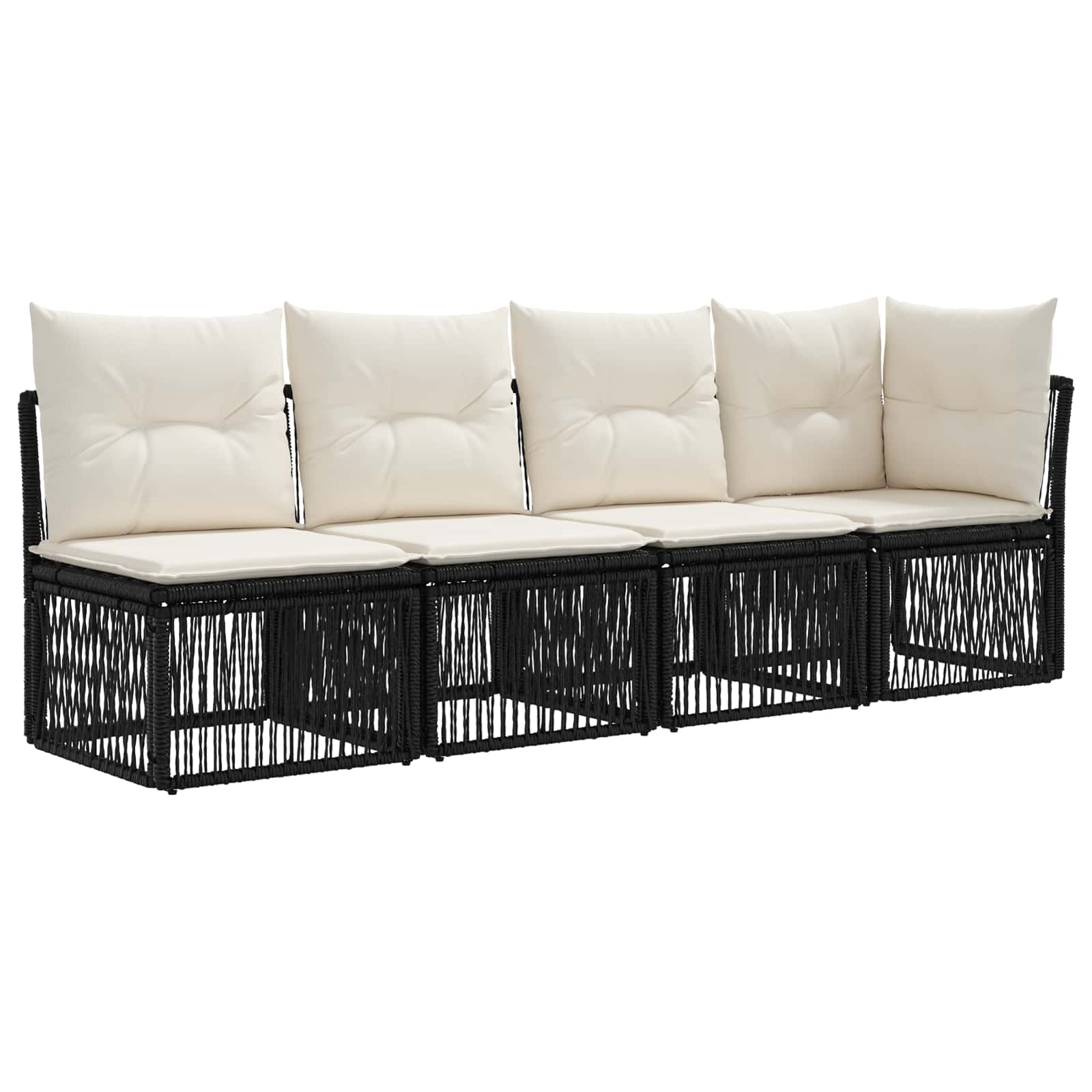 Set Divano da Giardino 8 pz Nero polyrattan