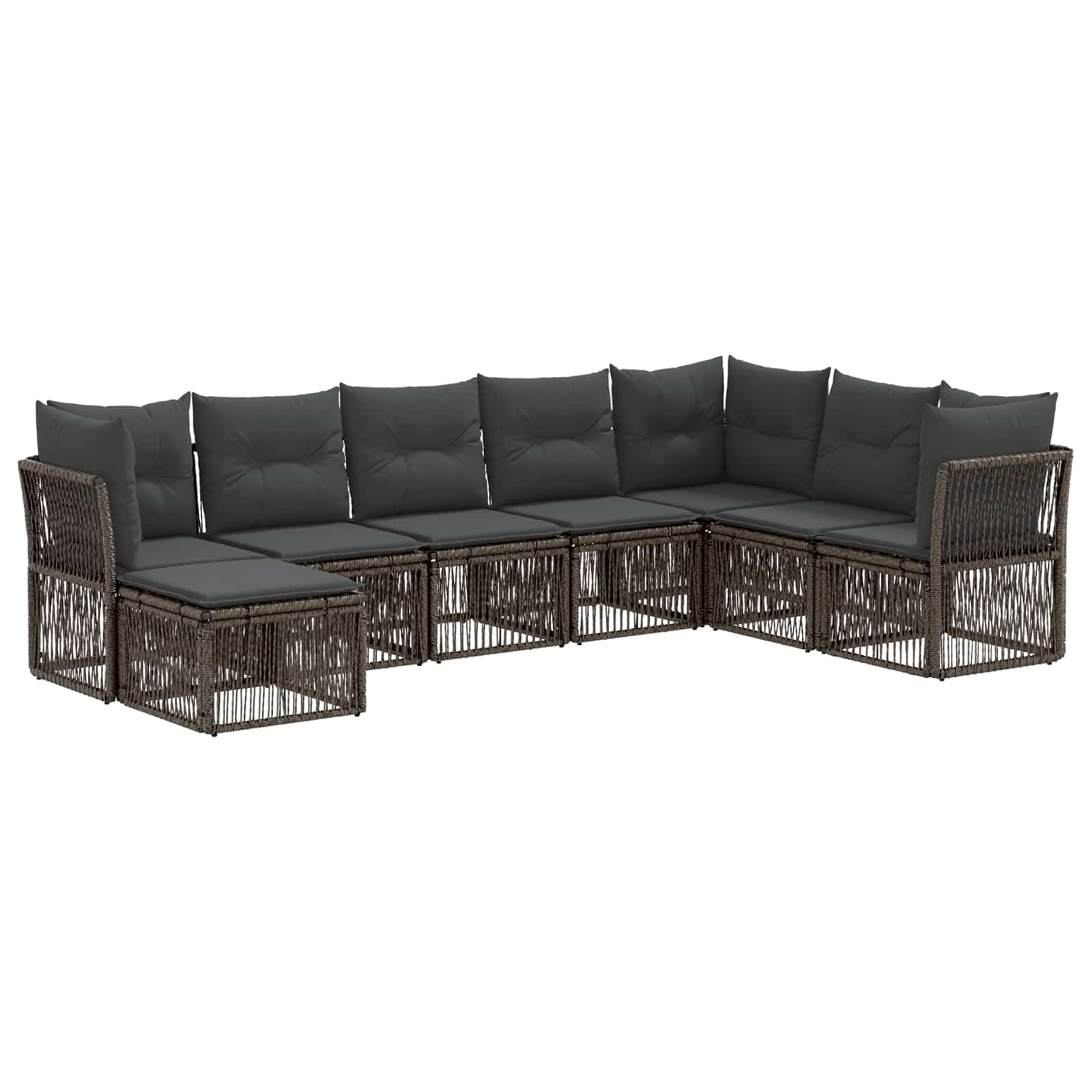 Set Divano da Giardino 8 pz Grigio polyrattan