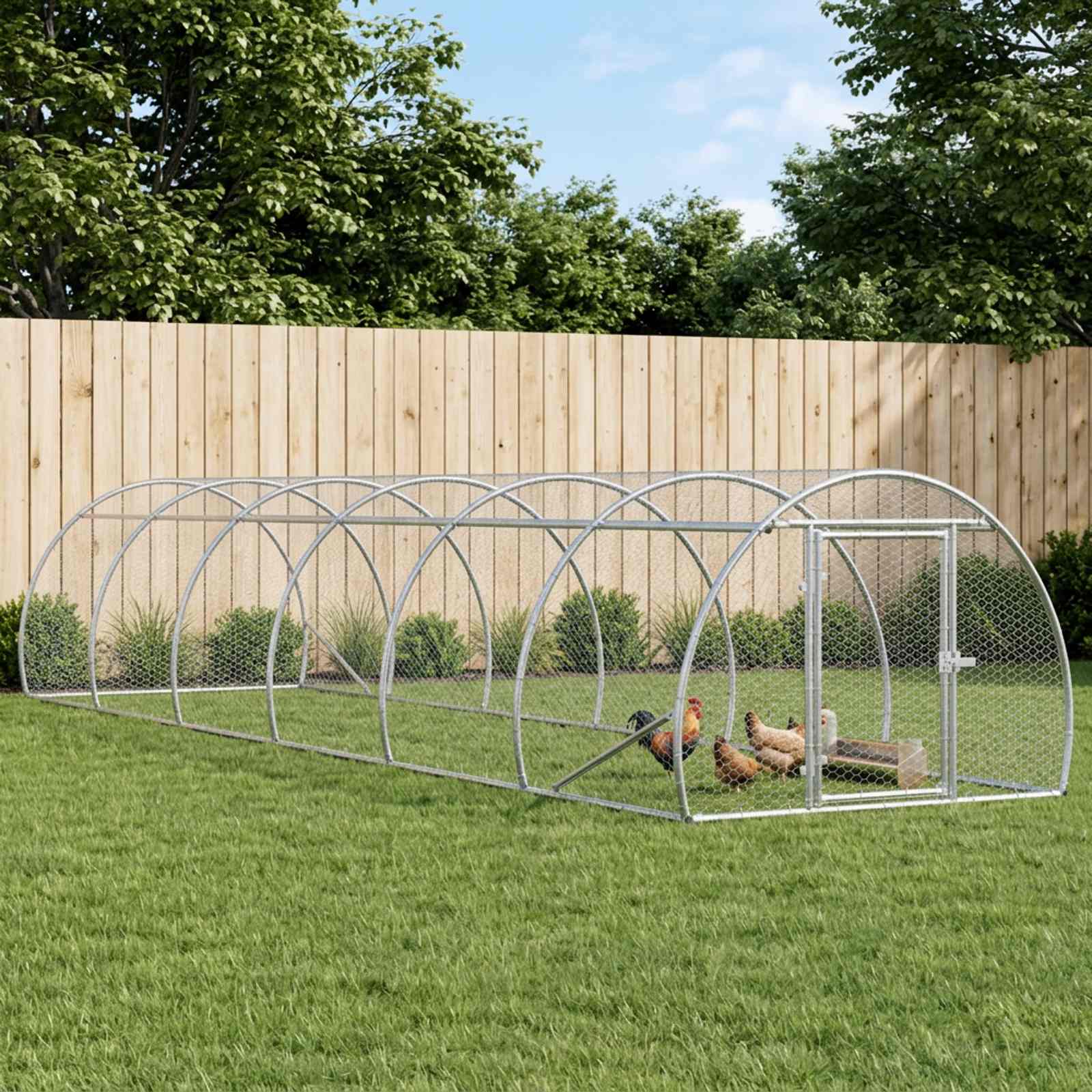 Pollaio Argento 600 x 150 x 100 cm Acciaio zincato