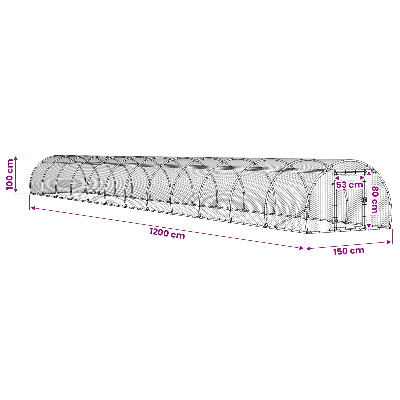 Pollaio Argento 1200 x 150 x 100 cm Acciaio zincato