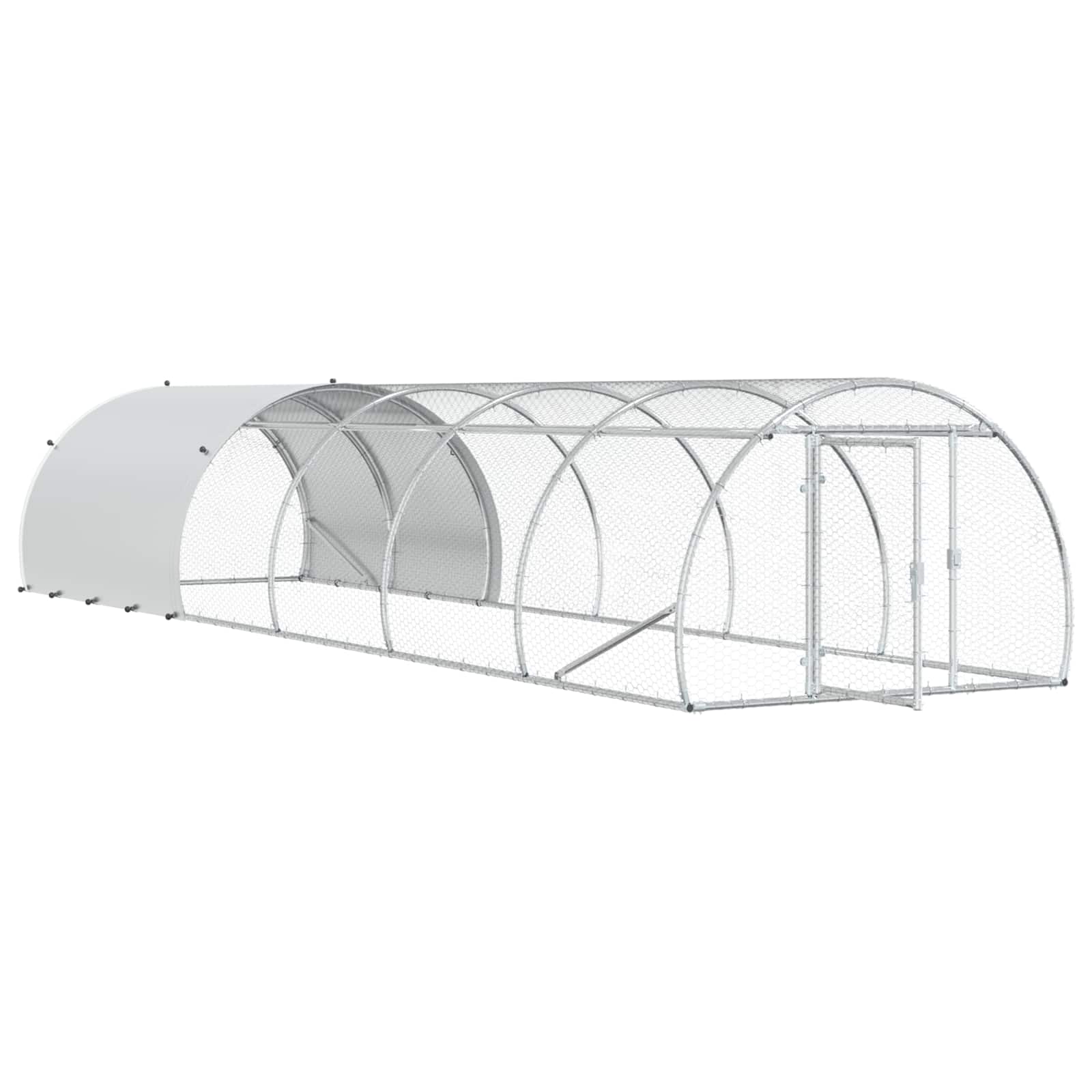 Pollaio Argento 600 x 150 x 100 cm Acciaio zincato