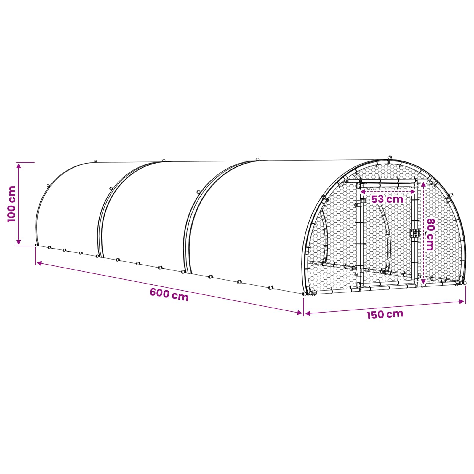 Pollaio Argento 600 x 150 x 100 cm Acciaio zincato