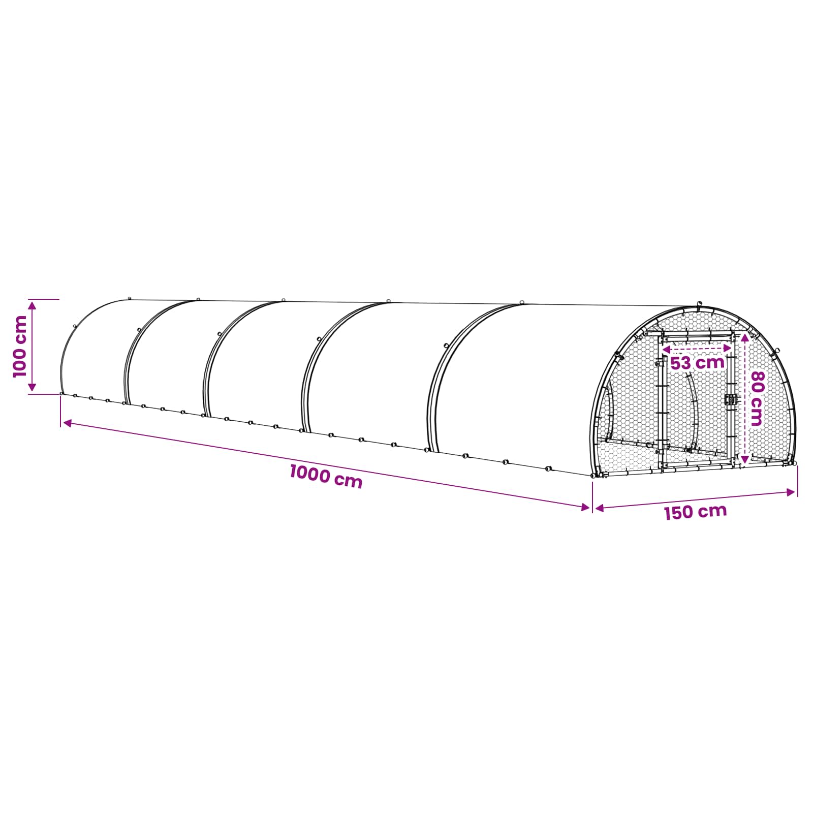 Pollaio Argento 1000 x 150 x 100 cm Acciaio zincato