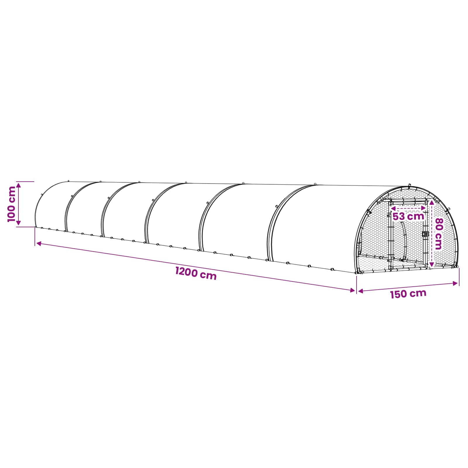 Pollaio Argento 1200 x 150 x 100 cm Acciaio zincato