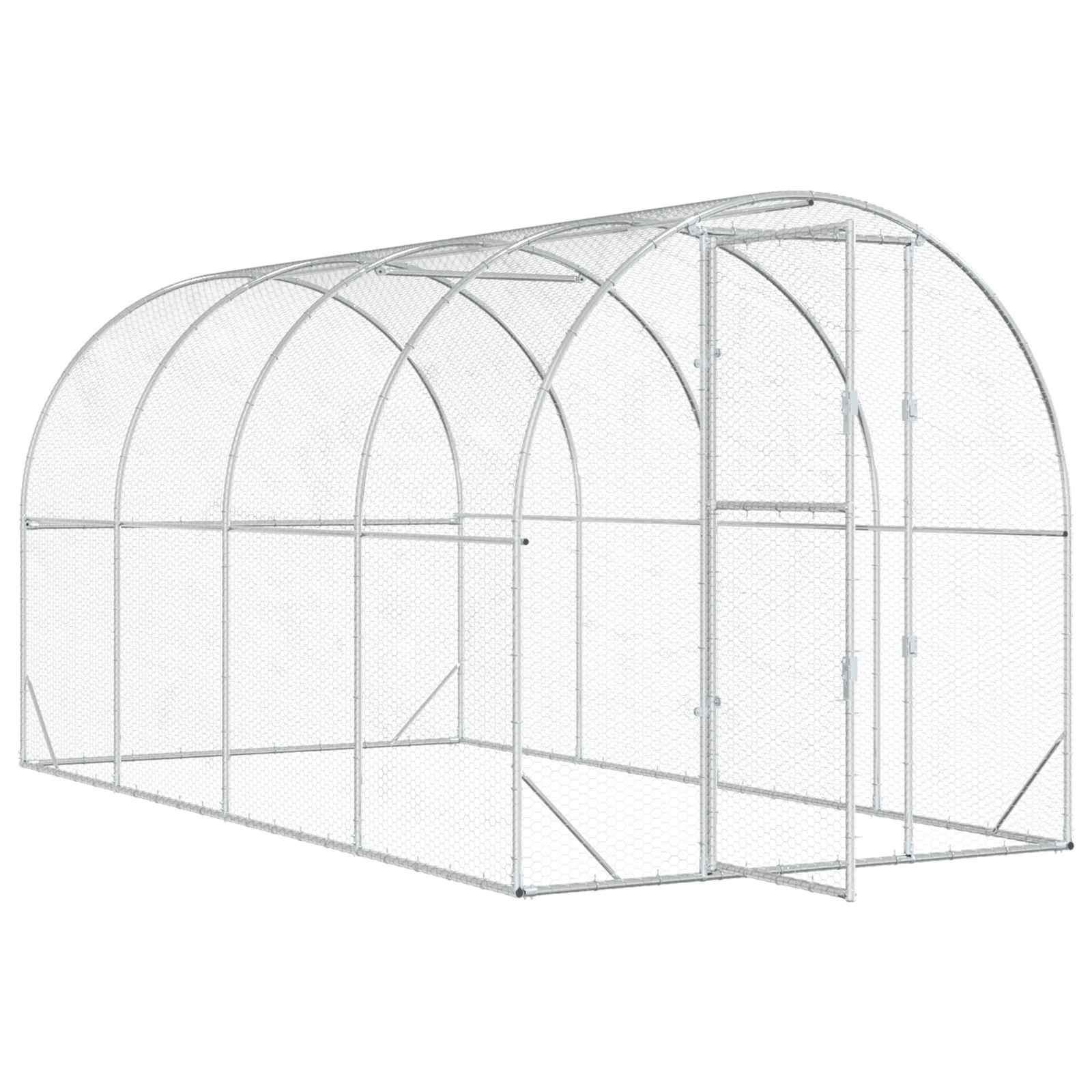 Pollaio Argento 400 x 200 x 200 cm Acciaio zincato