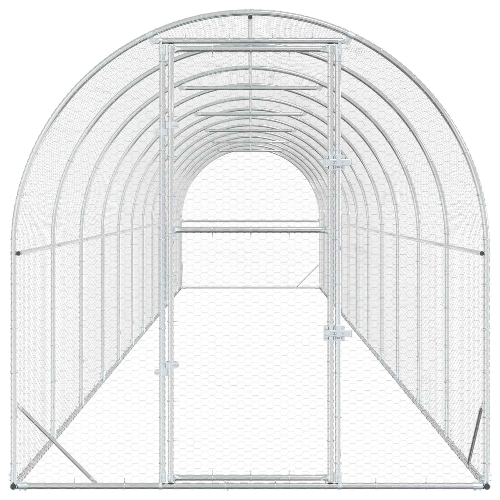 Pollaio Argento 1200 x 200 x 200 cm Acciaio zincato