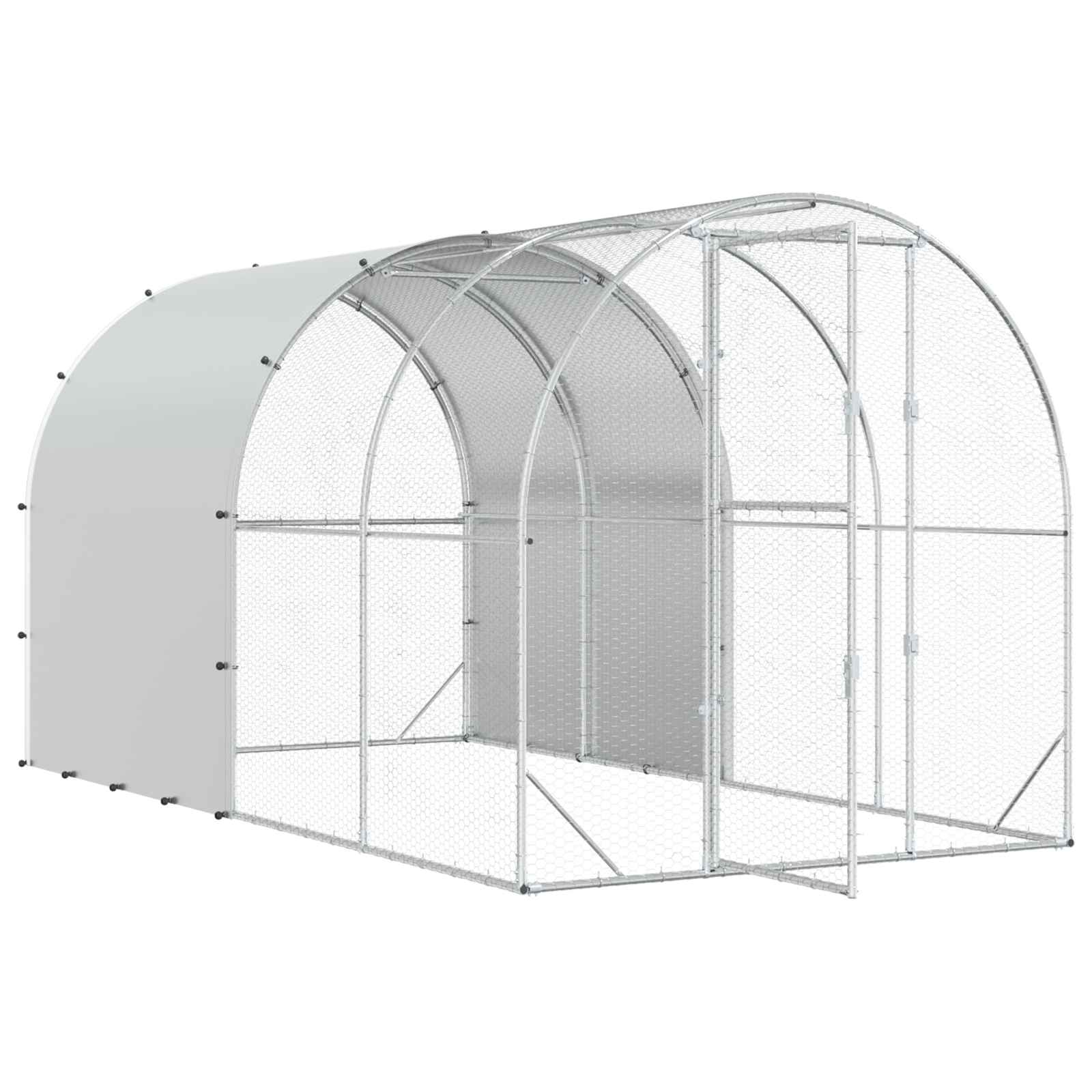 Pollaio Argento 400 x 200 x 200 cm Acciaio zincato