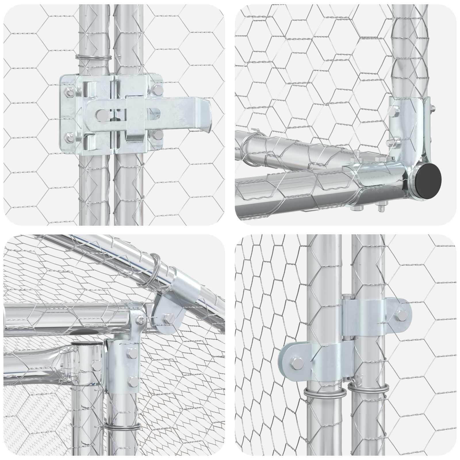 Pollaio Argento 600 x 200 x 200 cm Acciaio zincato